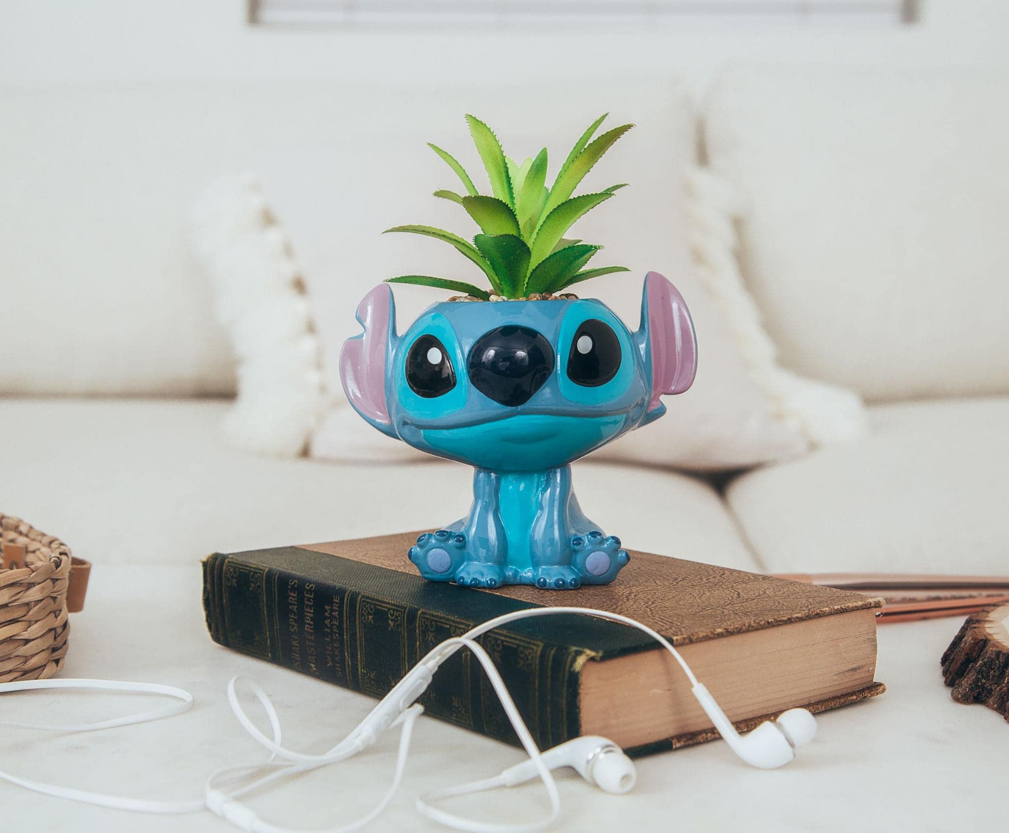 Foto 4 | Maceta De Cerámica Toynk Disney Lilo & Stitch Con Planta Artificial - Venta Internacional.