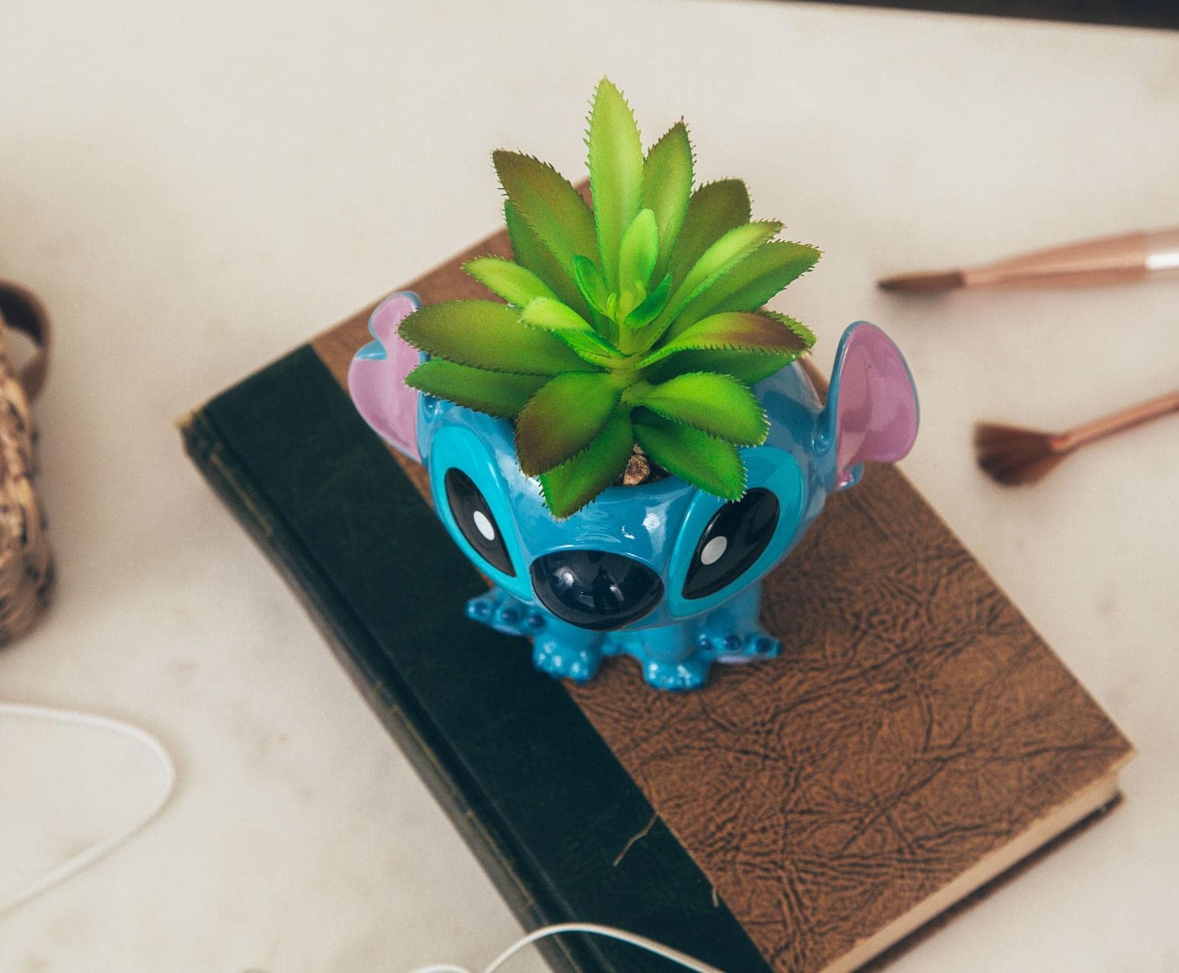 Foto 6 pulgar | Maceta De Cerámica Toynk Disney Lilo & Stitch Con Planta Artificial - Venta Internacional.