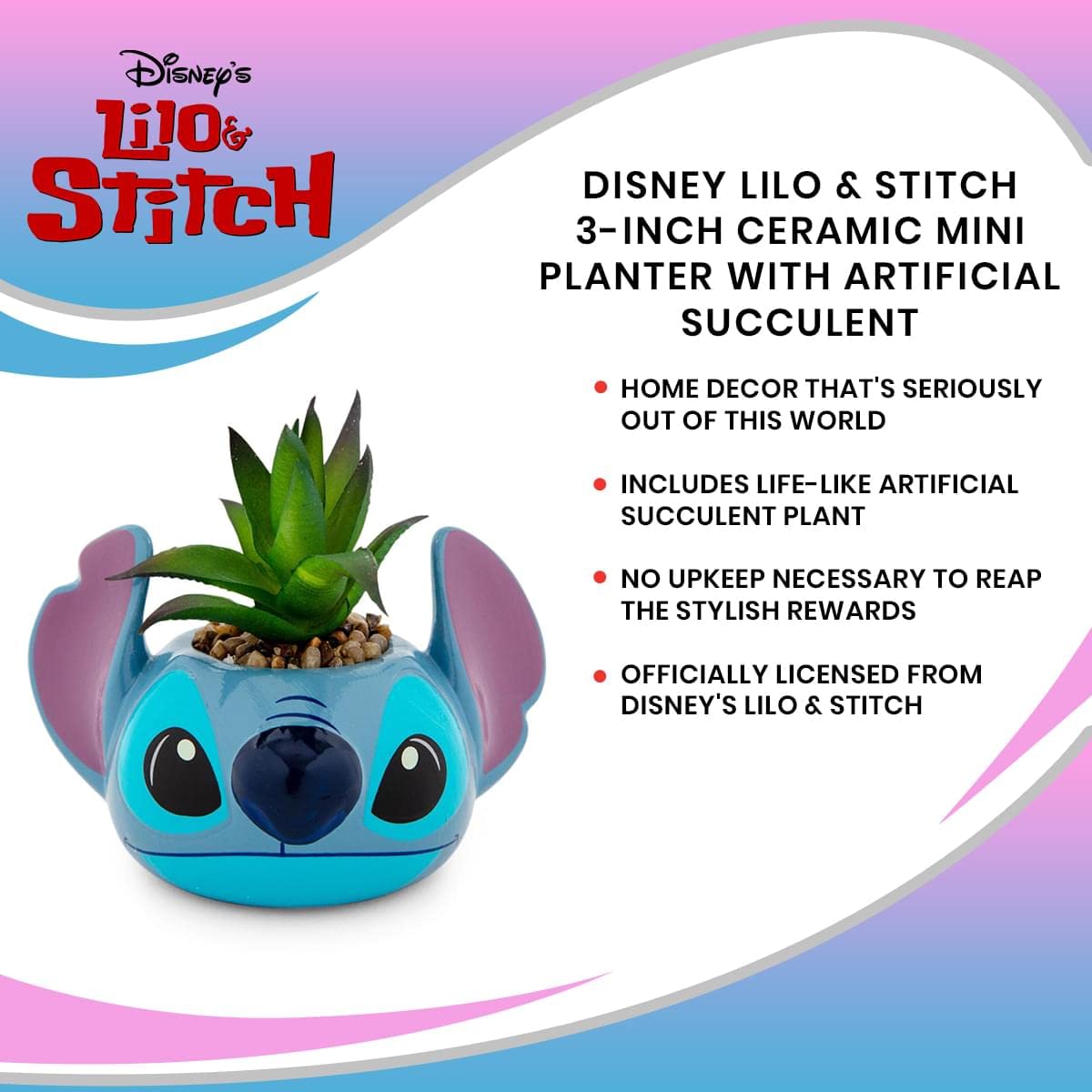 Foto 8 pulgar | Minimoleta Disney Lilo & Stitch De Cerámica Con Suculentas - Venta Internacional.