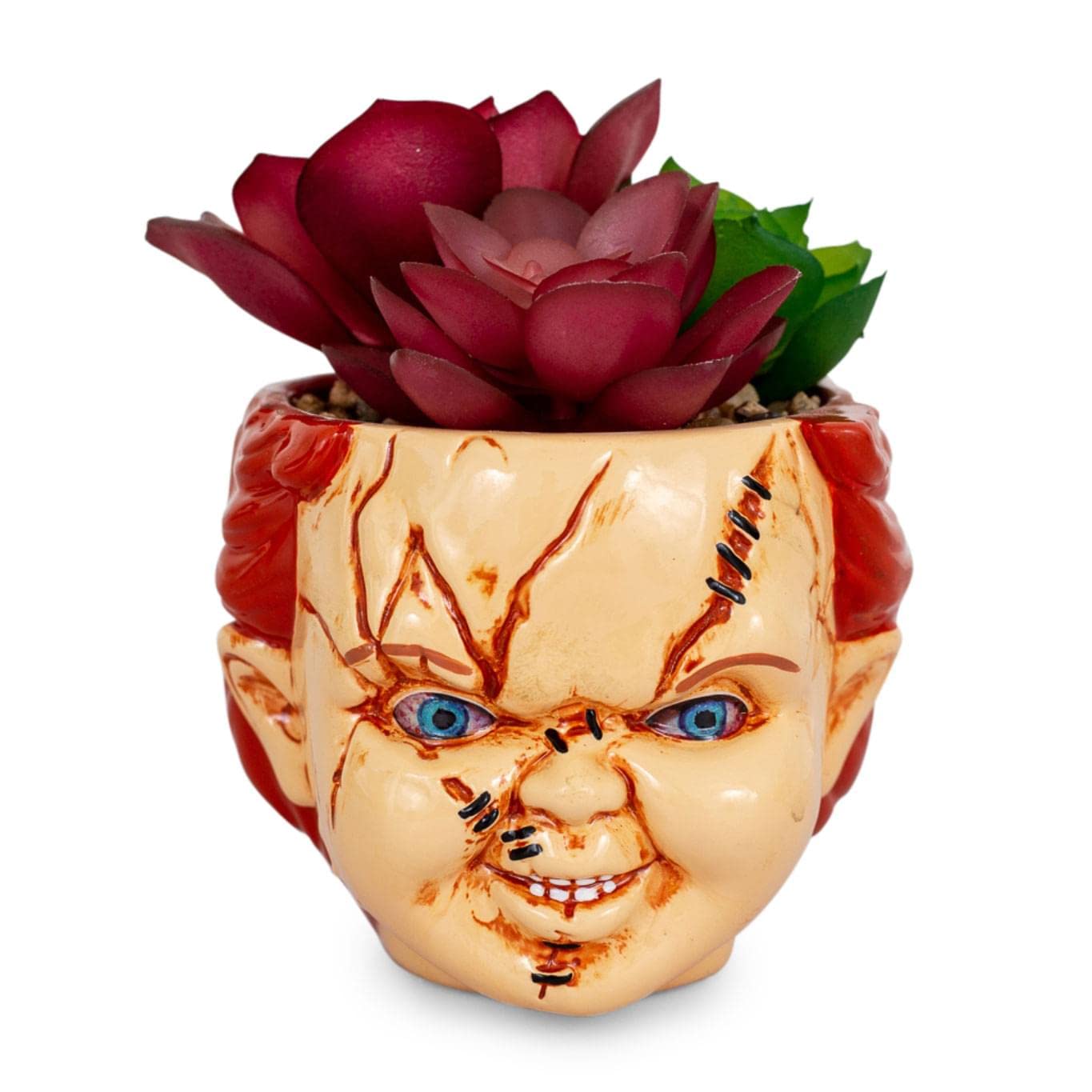 Mini Maceta De Cerámica Toynk Child's Play Chucky Con Suculentas - Venta Internacional.
