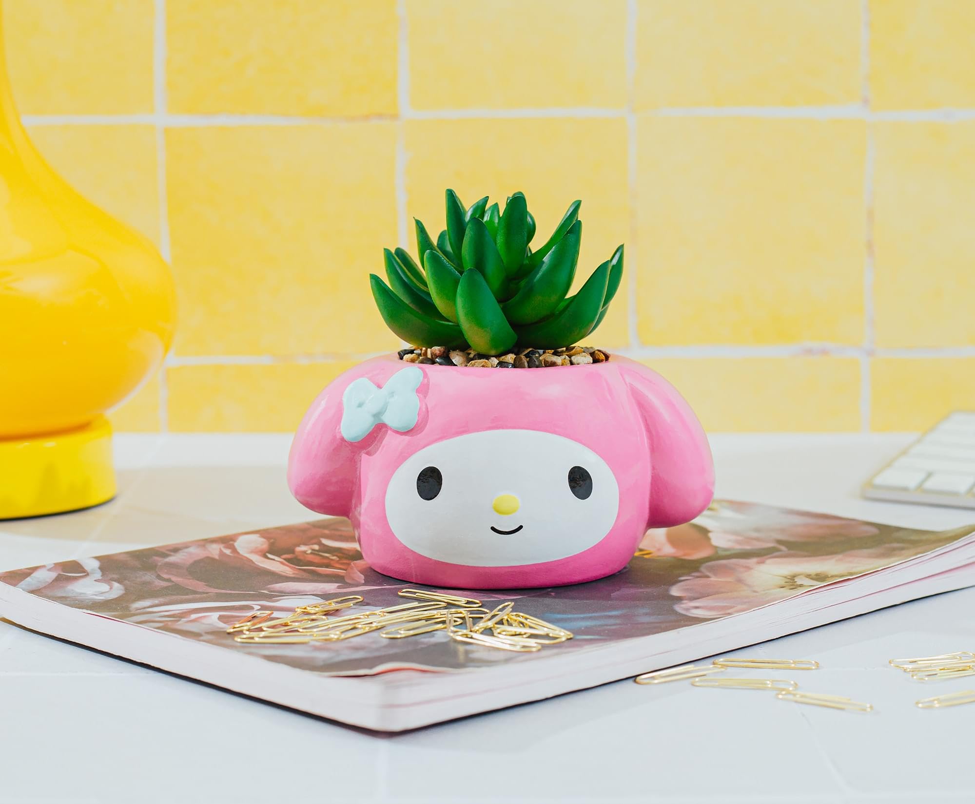 Foto 8 pulgar | Mini Maceta Toynk Sanrio My Melody De Cerámica Con Material Artificial - Venta Internacional.