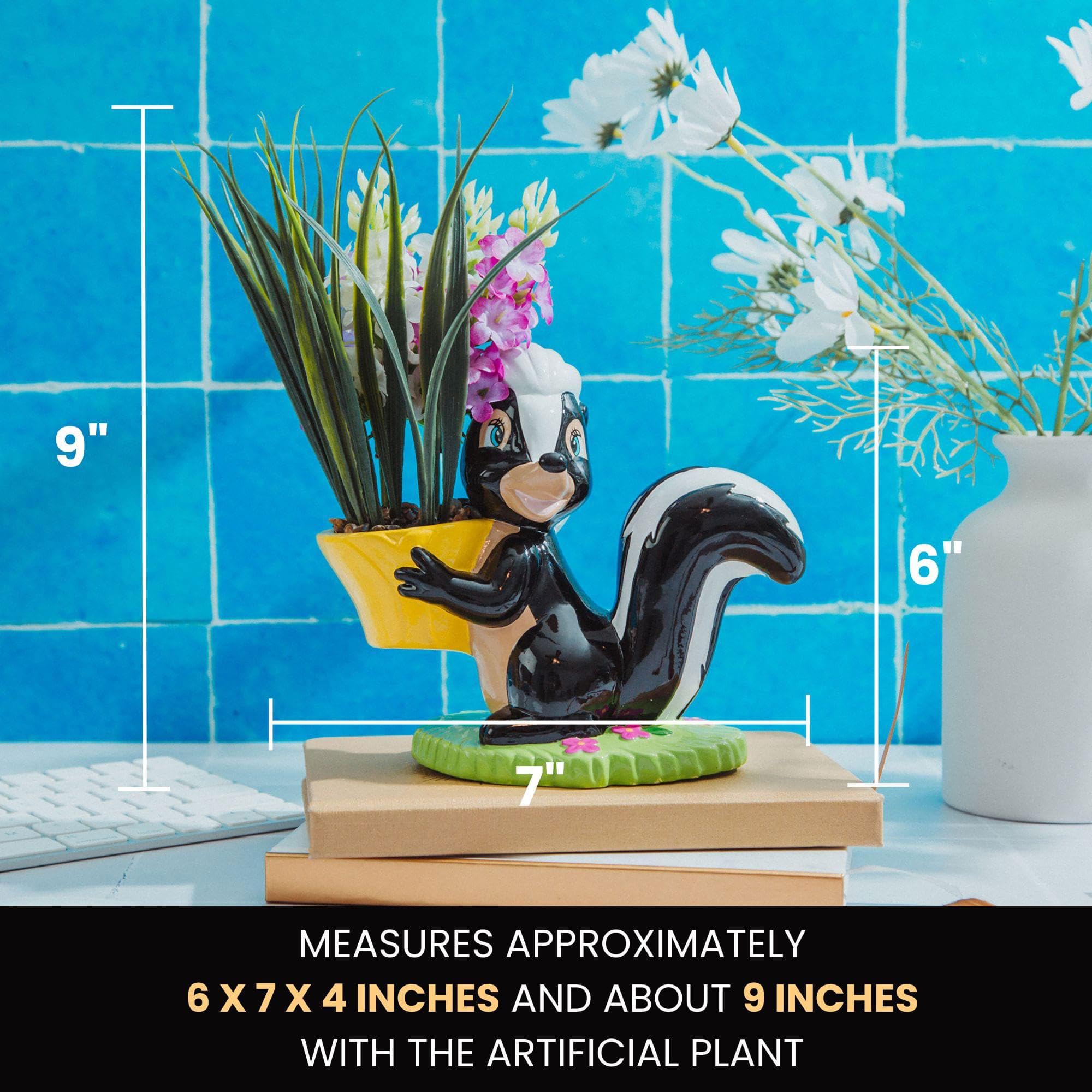 Foto 5 | Maceta De Cerámica Silver Buffalo Disney Bambi Flower Skunk - Venta Internacional.