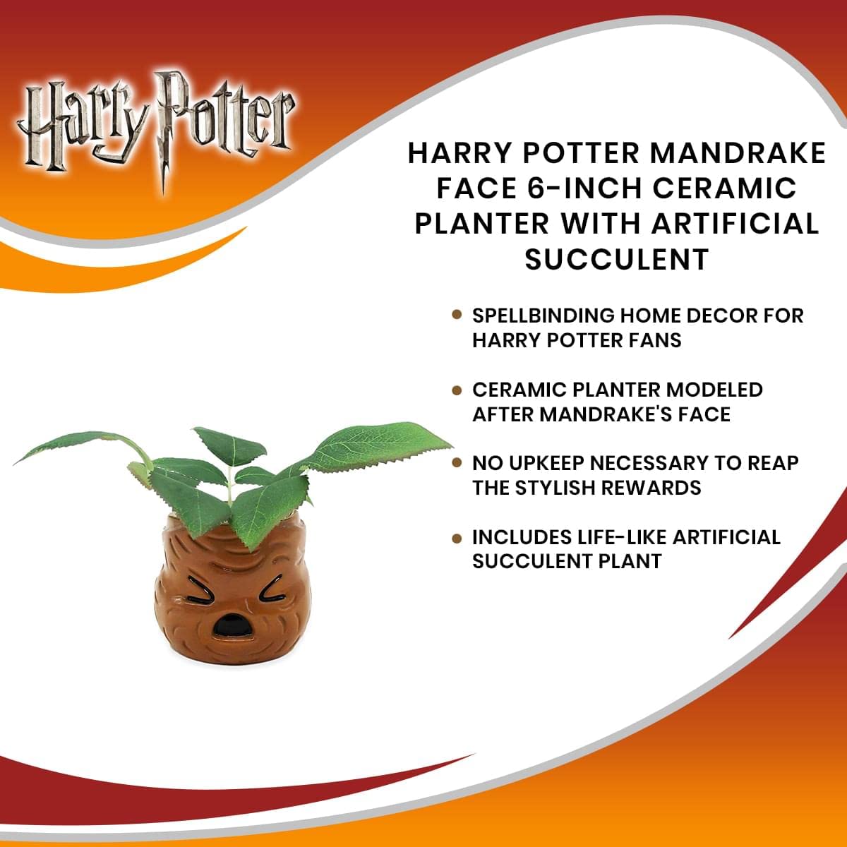Foto 8 pulgar | Planta Decorativa Con Cara De Mandrágora De Búfalo De Harry Potter Plateada - Venta Internacional.