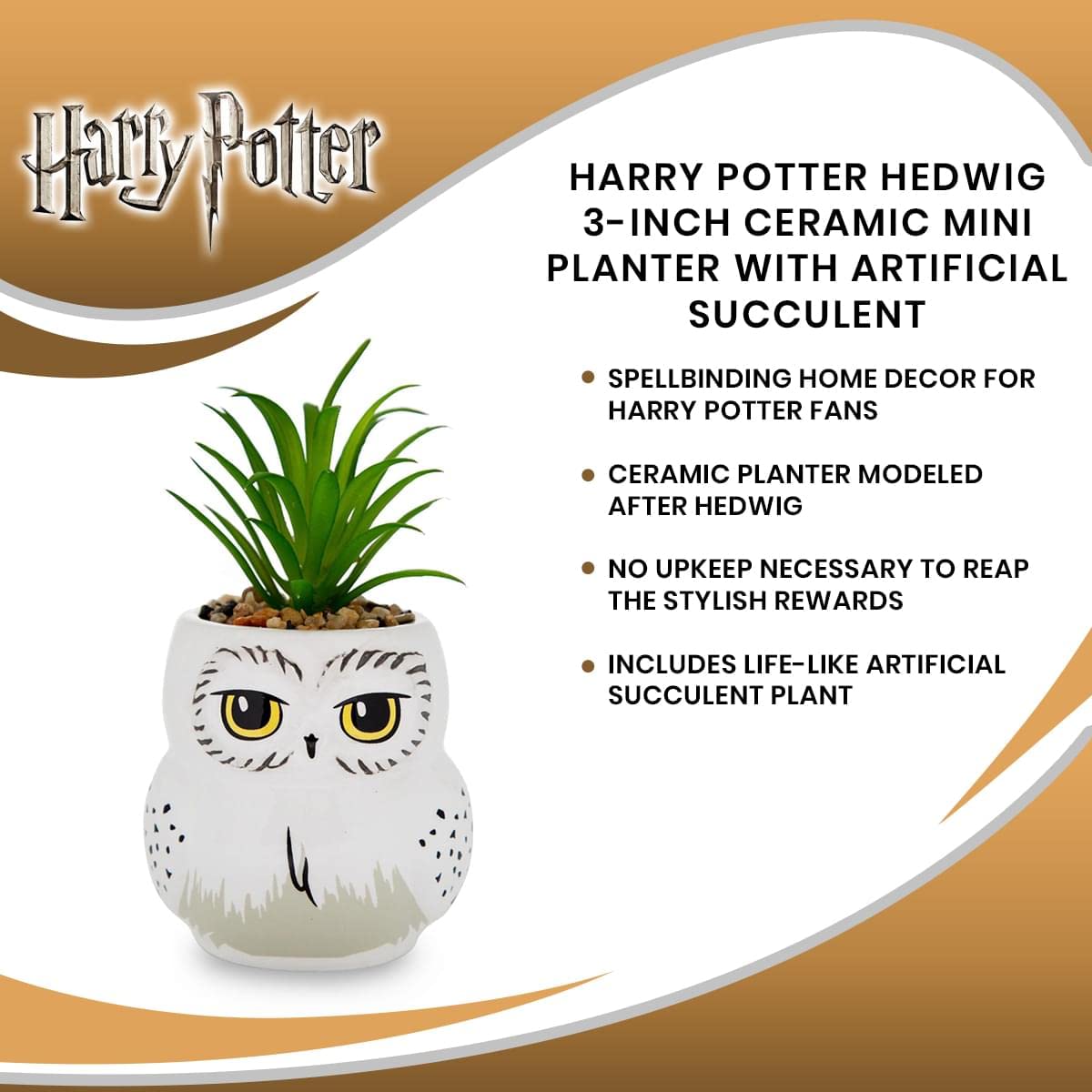 Foto 8 pulgar | Mini Maceta Silver Buffalo Harry Potter Hedwig Con Suculentas - Venta Internacional.