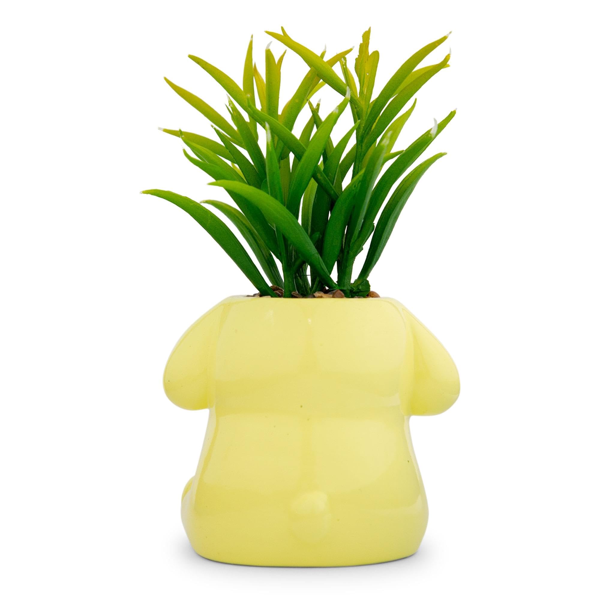 Foto 4 pulgar | Mini Macetero Sanrio Pompompurin De Cerámica Con Planta Artificial - Venta Internacional.