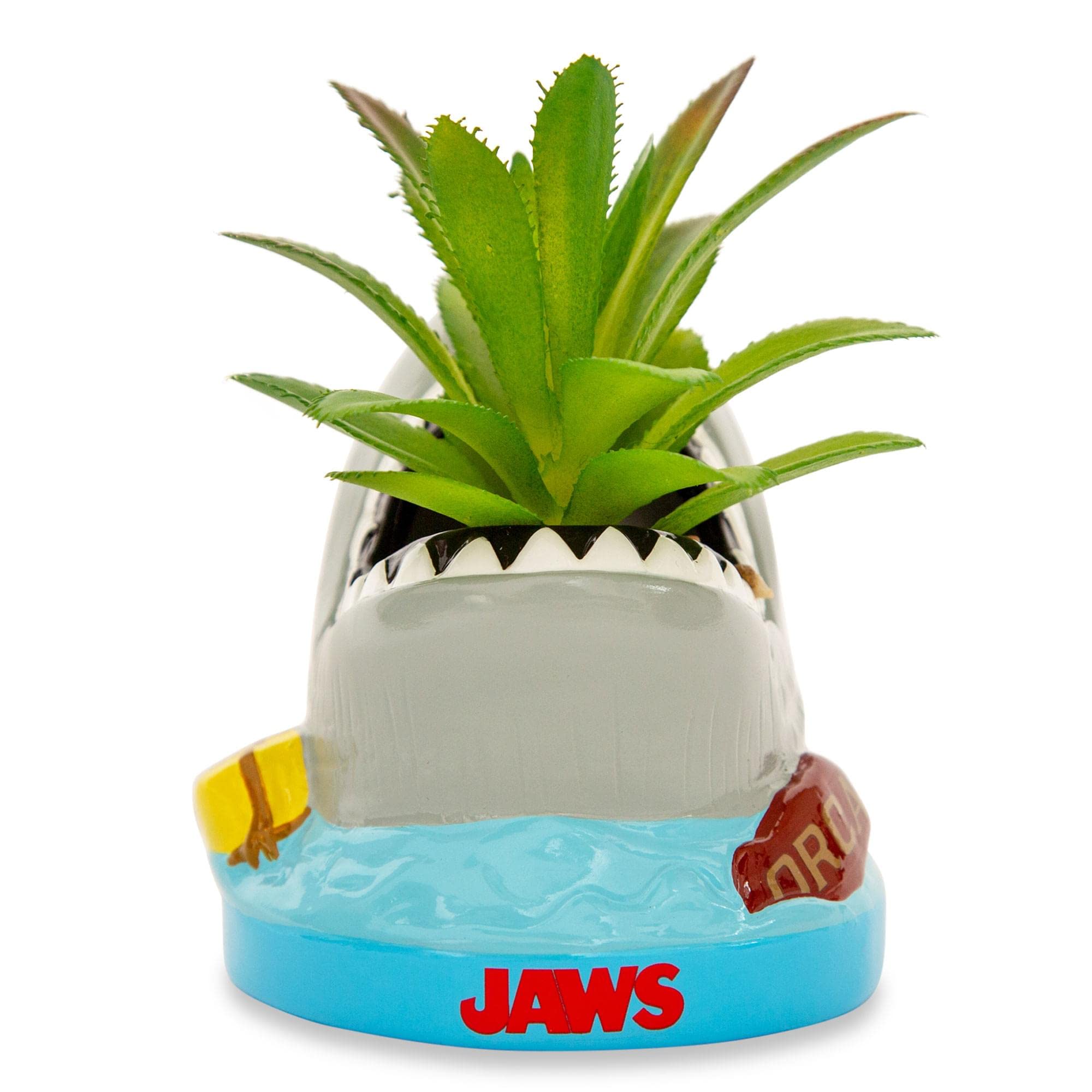 Mini Maceta Silver Buffalo Jaws Shark Con Suculentas Artificiales - Venta Internacional.