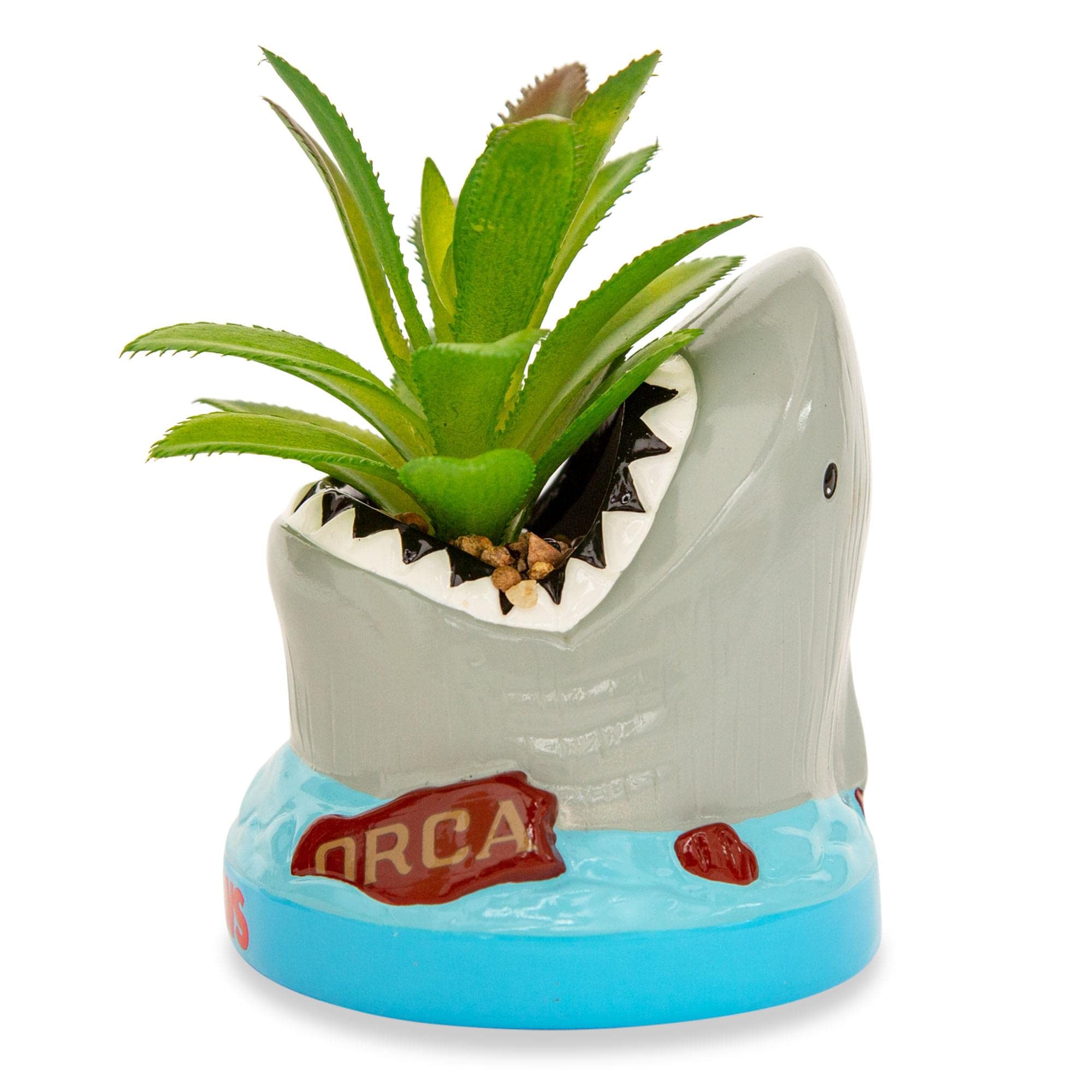 Foto 6 pulgar | Mini Maceta Silver Buffalo Jaws Shark Con Suculentas Artificiales - Venta Internacional.