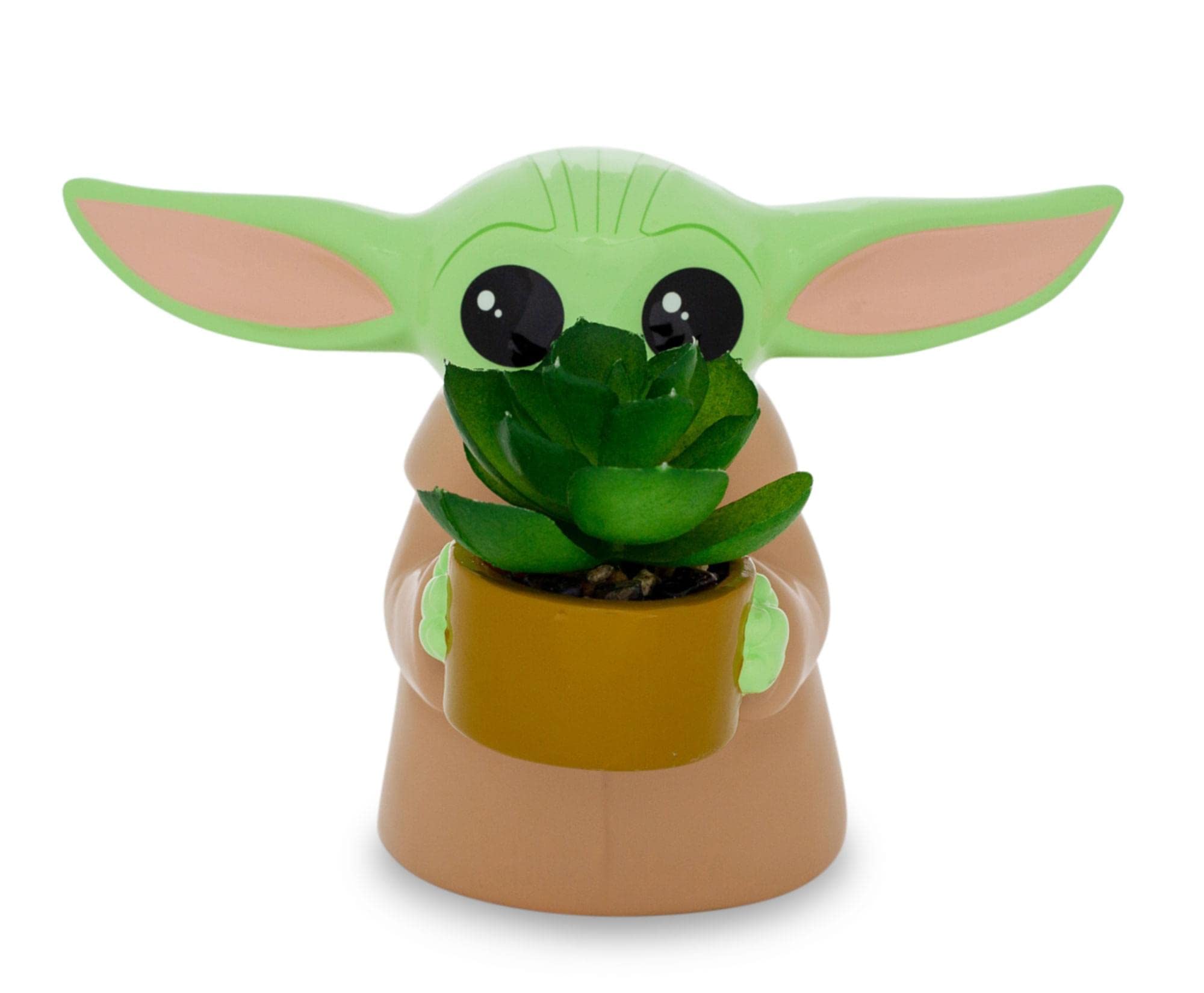 Macetero Pequeño De Cerámica Silver Buffalo Star Wars Grogu De 10 Cm - Venta Internacional.