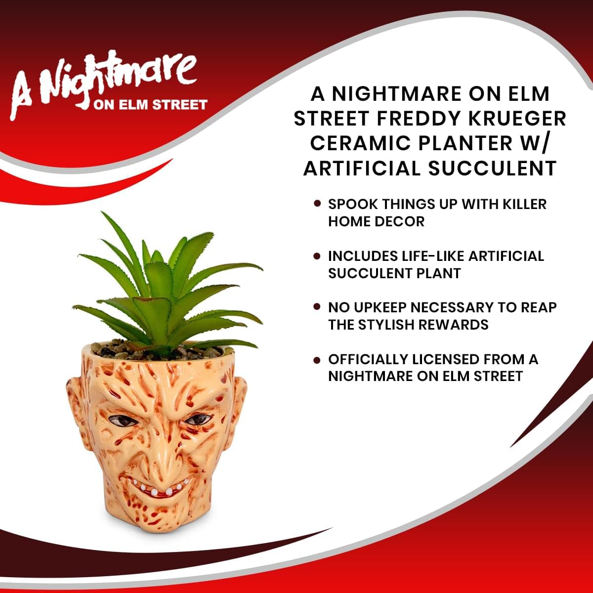 Foto 7 | Mini Macetero De Cerámica Toynk A Nightmare On Elm Street Freddy - Venta Internacional.
