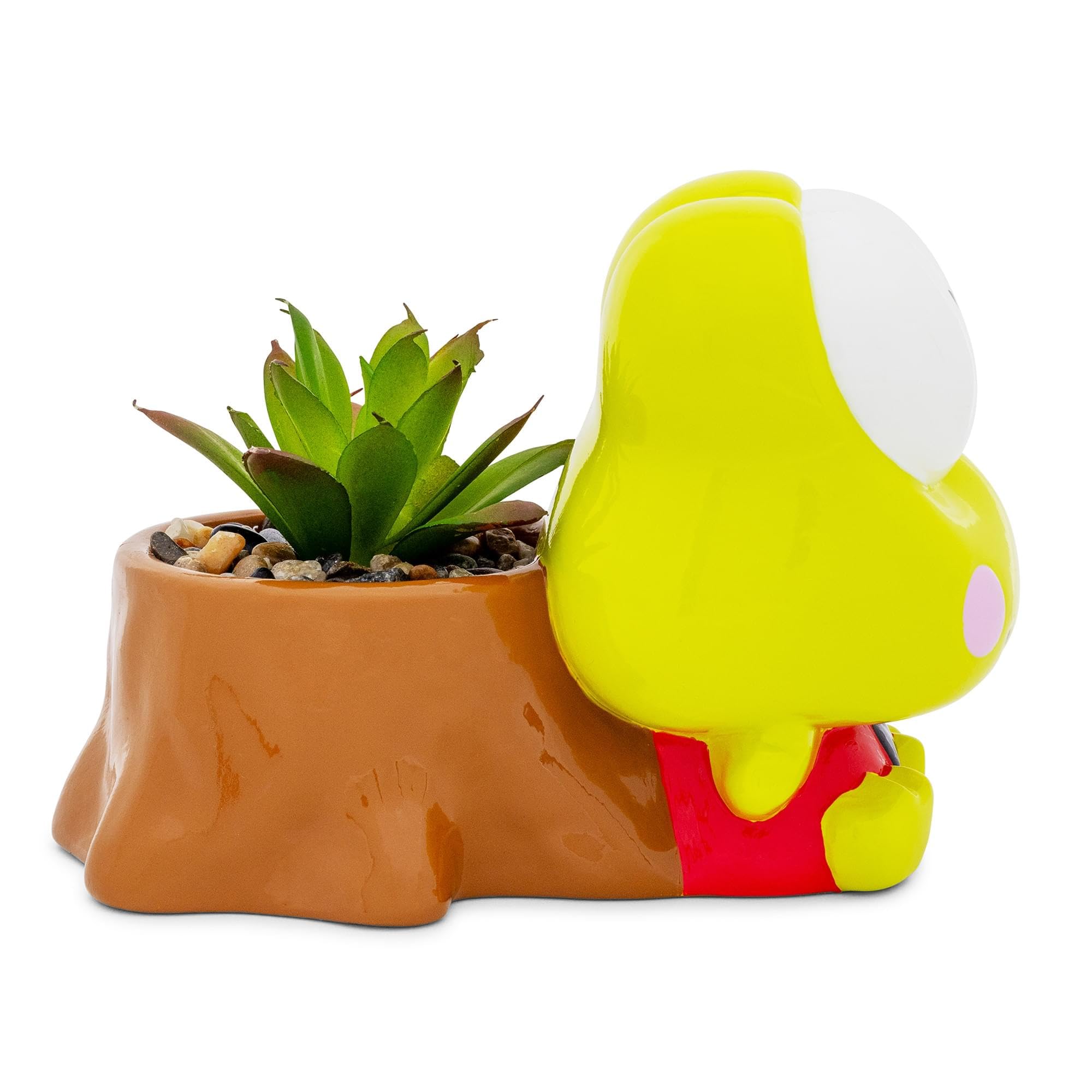 Foto 4 pulgar | Mini Maceta Plateada Con Tocón De Búfalo Sanrio Keroppi Con Suculentas - Venta Internacional.