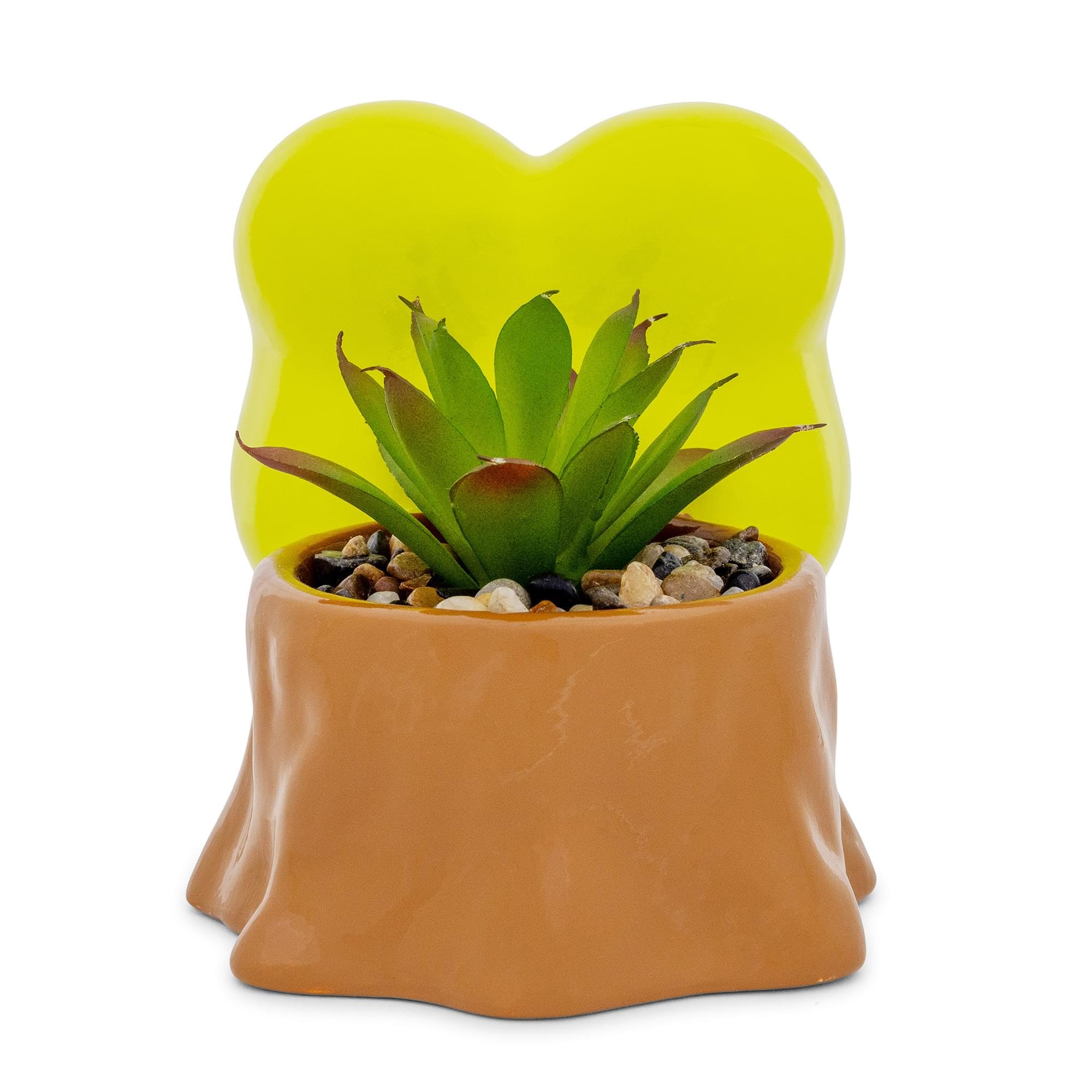Foto 5 pulgar | Mini Maceta Plateada Con Tocón De Búfalo Sanrio Keroppi Con Suculentas - Venta Internacional.