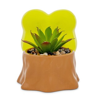 Foto 4 | Mini Maceta Plateada Con Tocón De Búfalo Sanrio Keroppi Con Suculentas - Venta Internacional.
