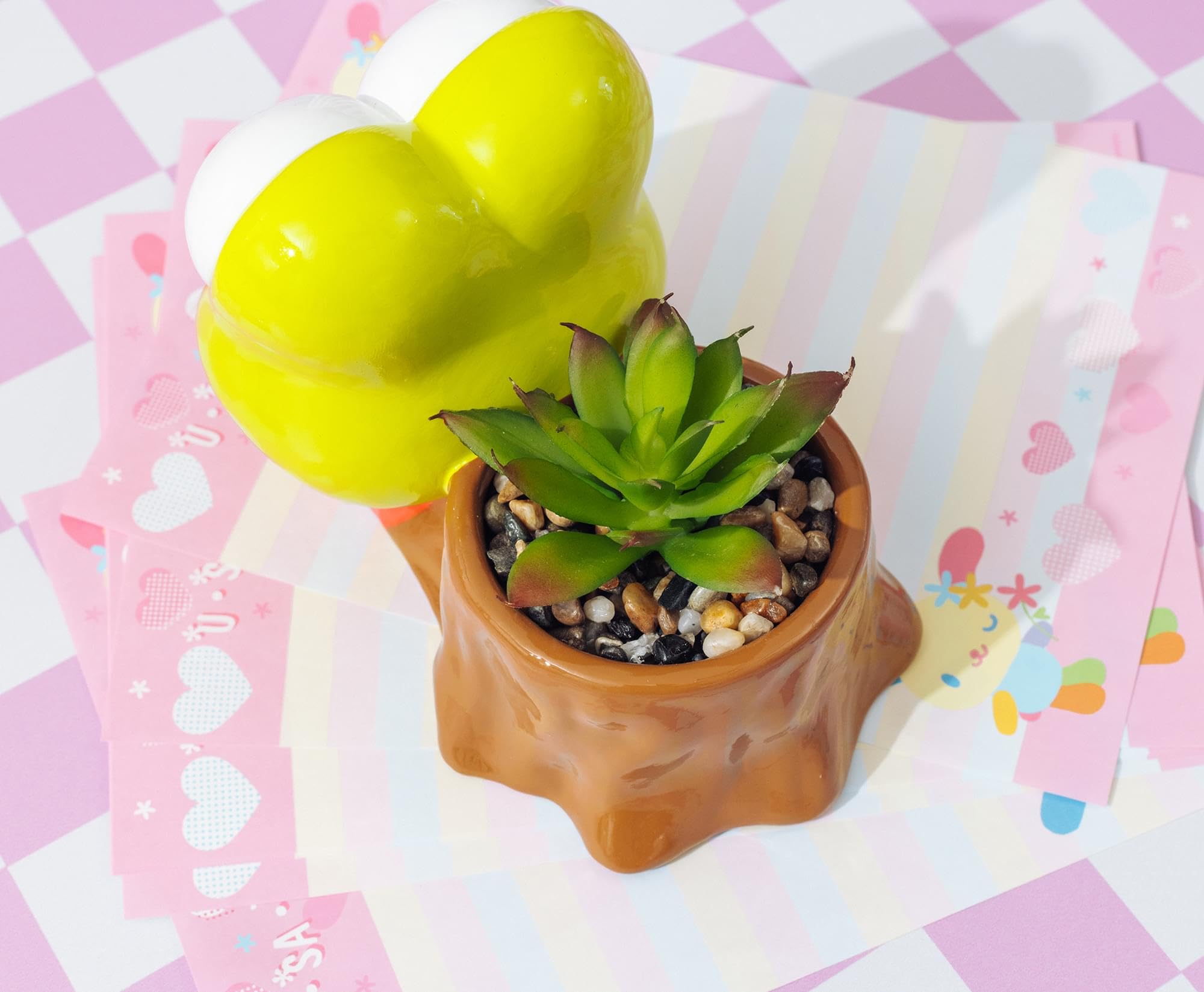 Foto 7 pulgar | Mini Maceta Plateada Con Tocón De Búfalo Sanrio Keroppi Con Suculentas - Venta Internacional.