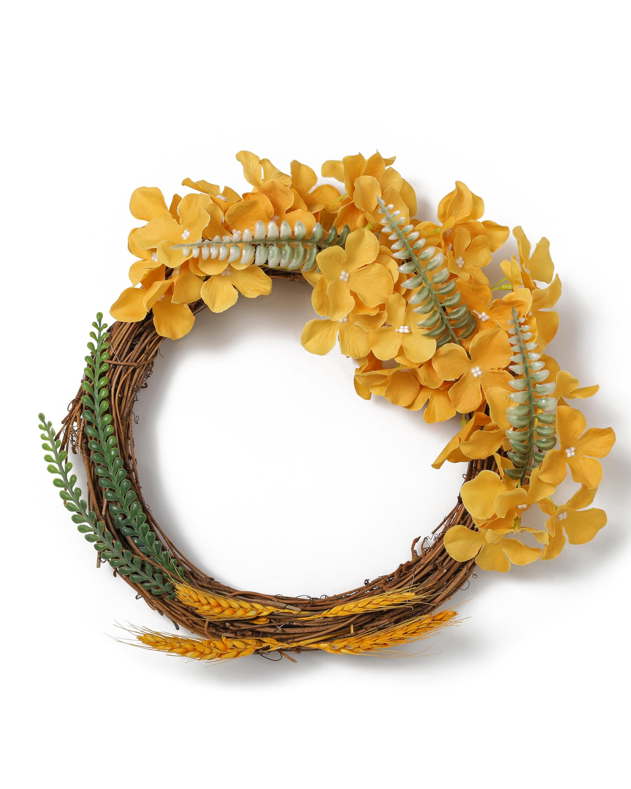 Foto 2 | Cabezas Artificiales De Hortensia Duhouse Silk, 6 Unidades, Color Amarillo Mostaza - Venta Internacional.