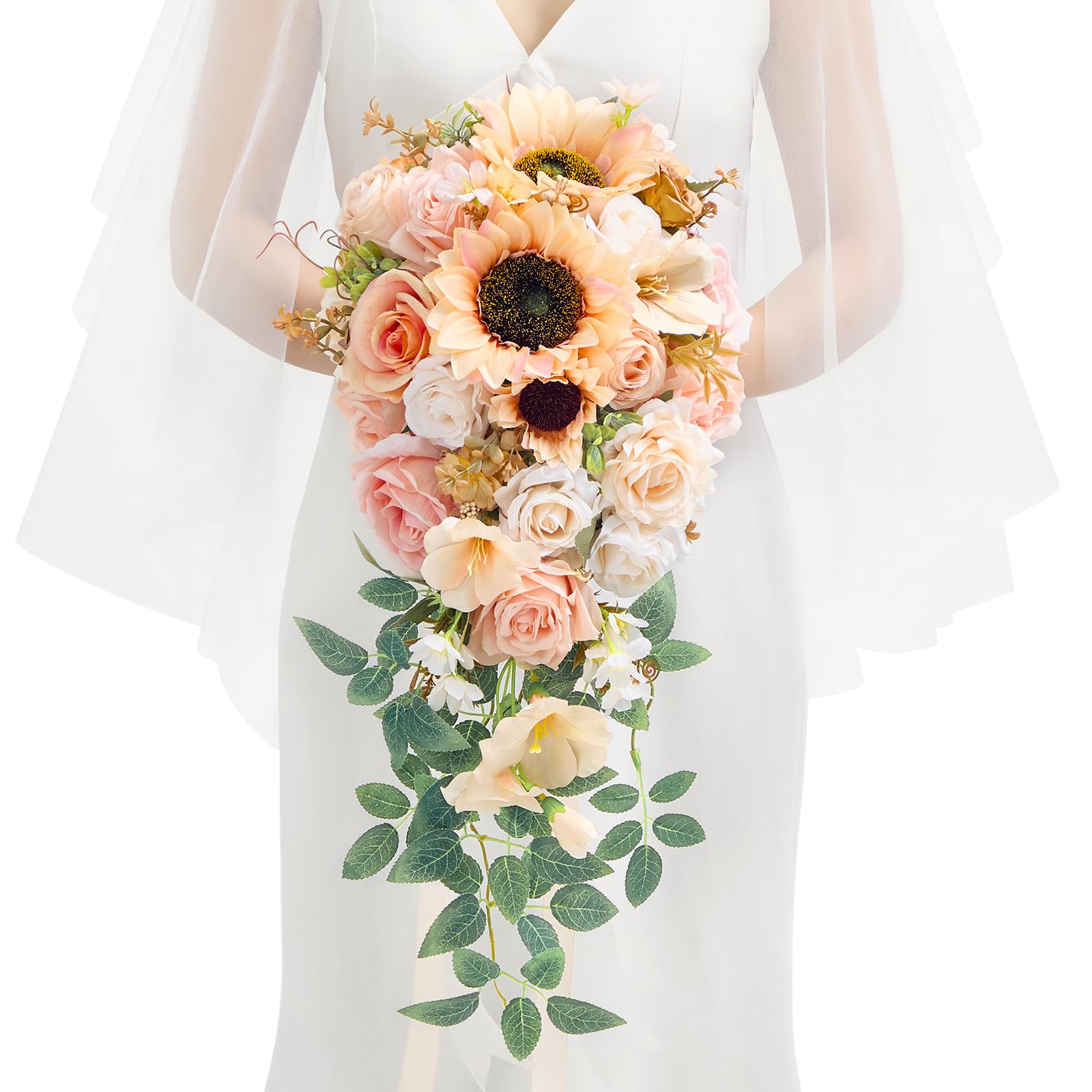 Foto 1 | Ramos De Boda Serwalin, 28 Cm, Para Novia, Dama De Honor, Champán - Venta Internacional.