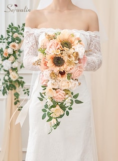 Foto 2 | Ramos De Boda Serwalin, 28 Cm, Para Novia, Dama De Honor, Champán - Venta Internacional.