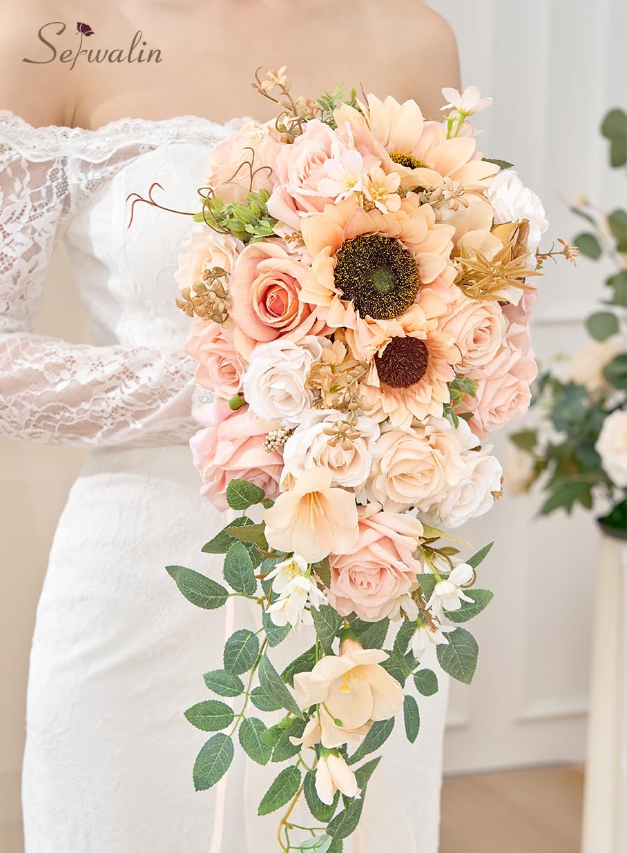 Foto 6 | Ramos De Boda Serwalin, 28 Cm, Para Novia, Dama De Honor, Champán - Venta Internacional.