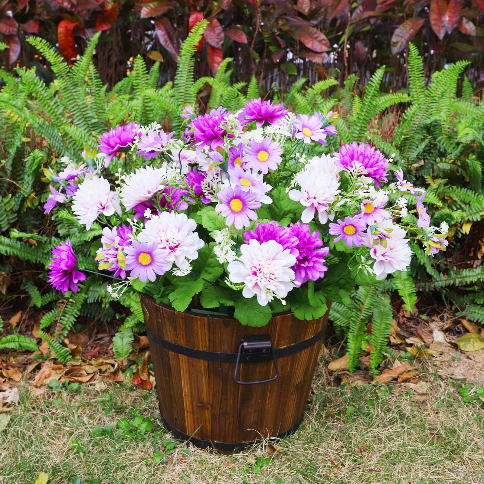 Foto 3 | Flores Artificiales Turnmeon, 48 Cabezas, Dalia, Margaritas, Color Morado - Venta Internacional.