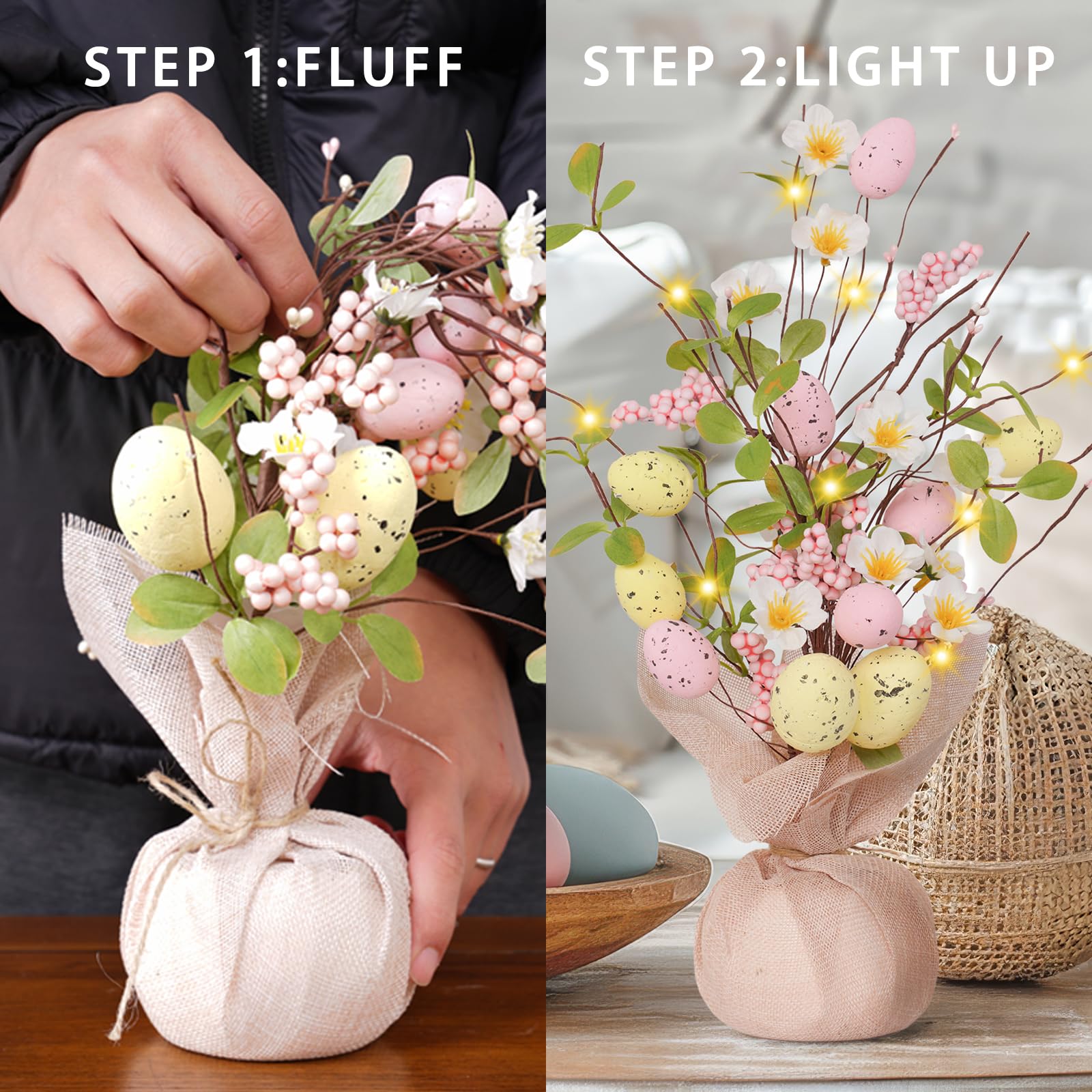Foto 5 pulgar | Árbol De Pascua Xmasexp De 18 Pulgadas Con Huevos Y Batería De Luces Led - Venta Internacional.