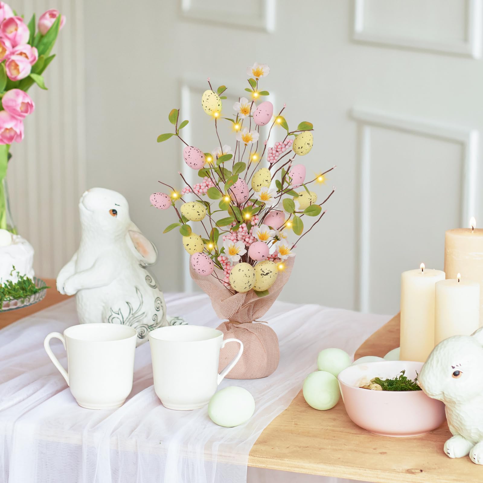 Foto 7 pulgar | Árbol De Pascua Xmasexp De 18 Pulgadas Con Huevos Y Batería De Luces Led - Venta Internacional.