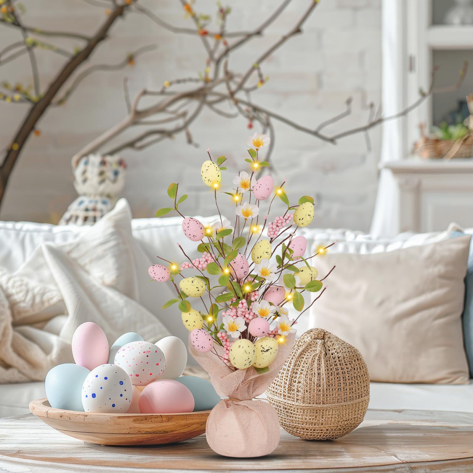 Foto 8 pulgar | Árbol De Pascua Xmasexp De 18 Pulgadas Con Huevos Y Batería De Luces Led - Venta Internacional.