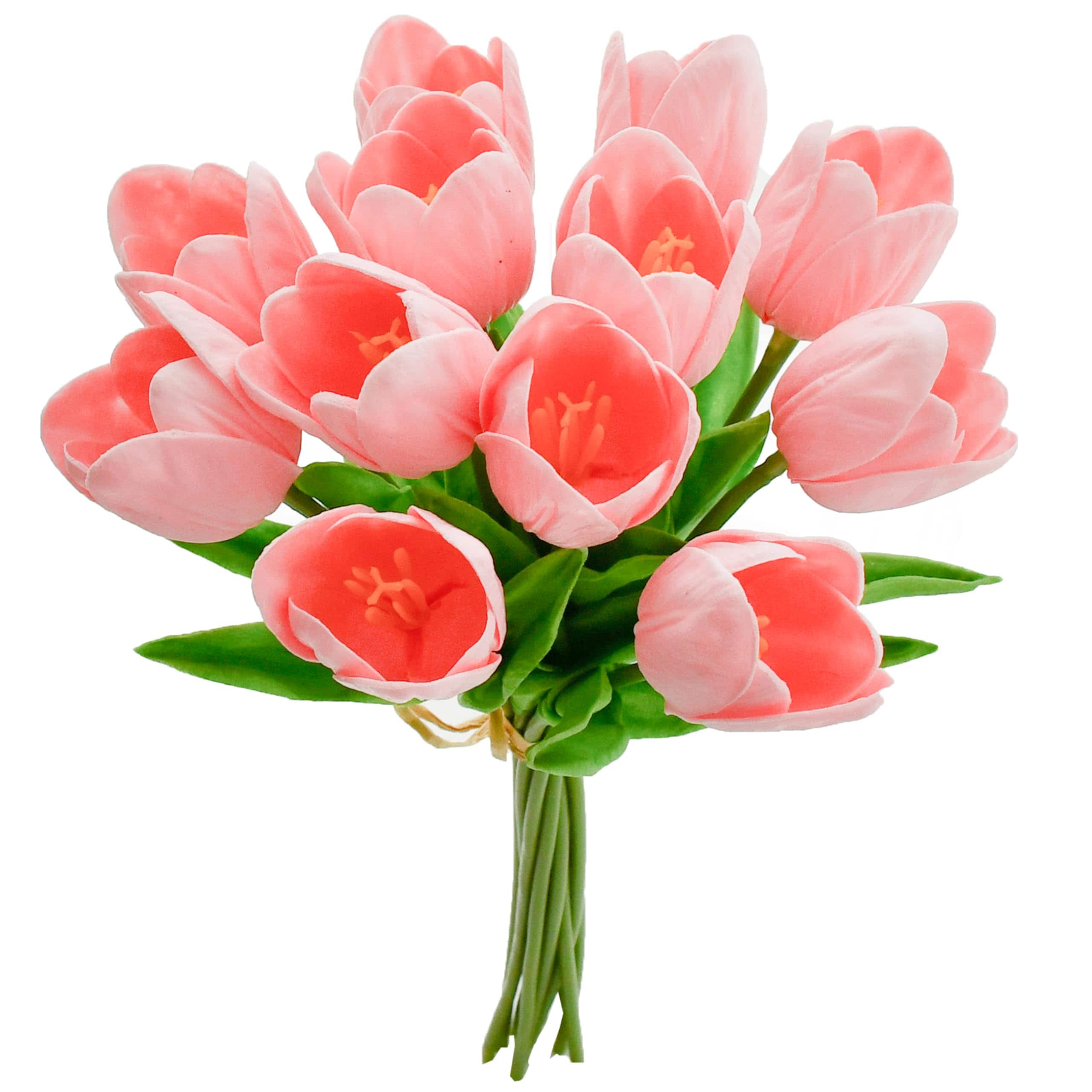 Flores Artificiales De Seda Con Forma De Tulipán Mandy, Color Rosa Claro, 12 Unidades - Venta Internacional. $668
