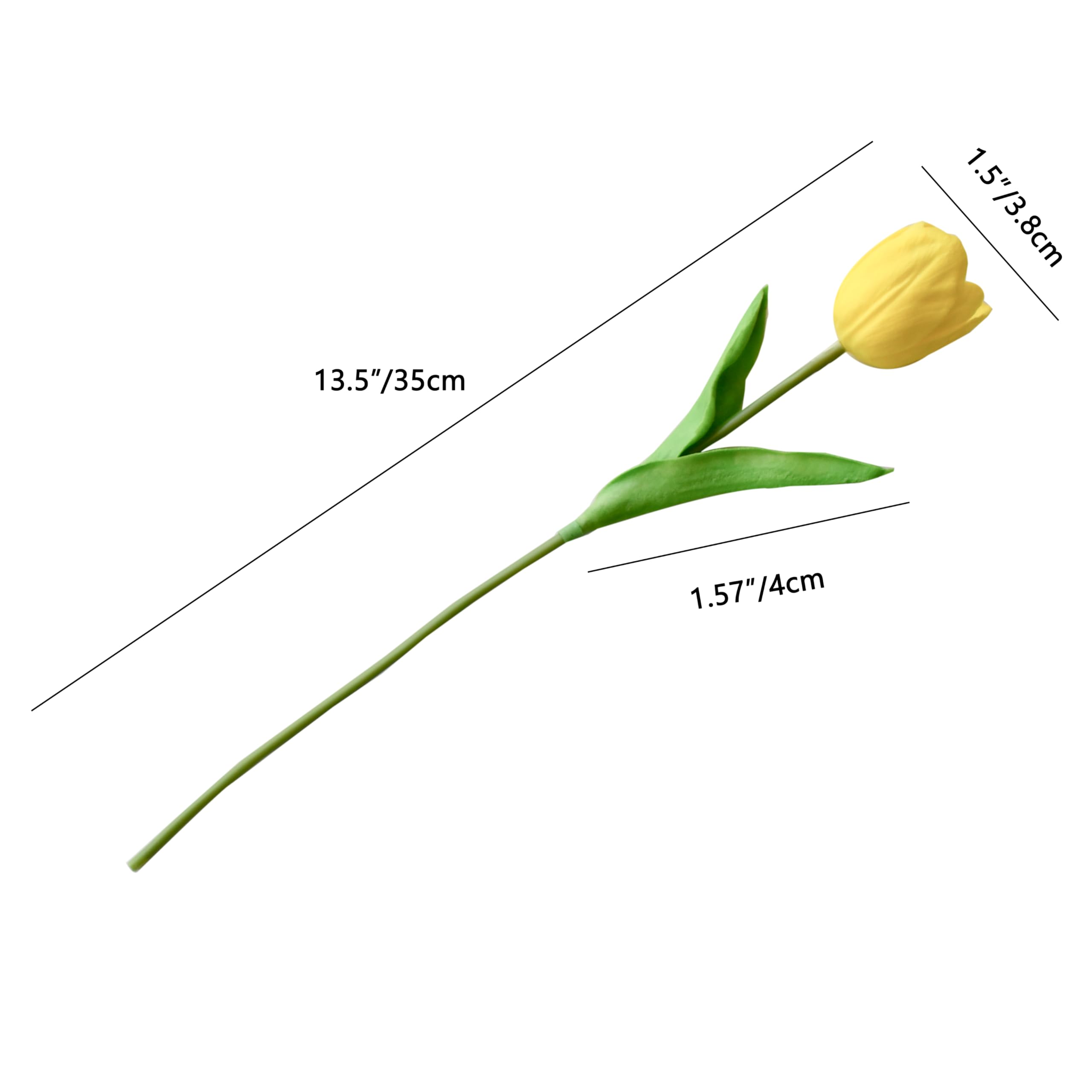 Foto 2 | Flores Artificiales De Seda Con Forma De Tulipán, Color Amarillo Mandy, 12 X 35 Cm - Venta Internacional.