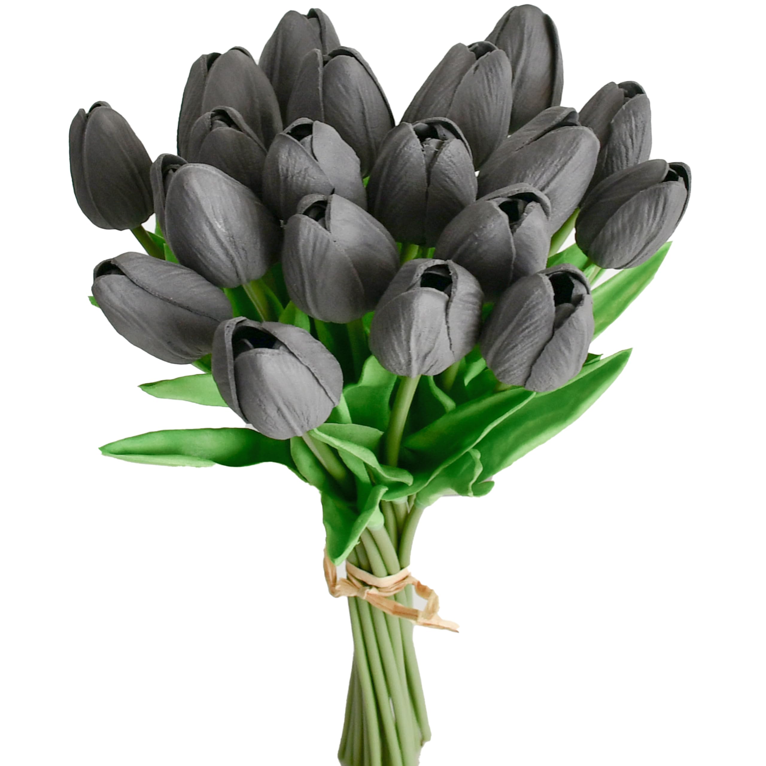 Foto 1 | Flores Artificiales De Seda Con Forma De Tulipán Mandy, Color Gris Oscuro, 20 Unidades - Venta Internacional.