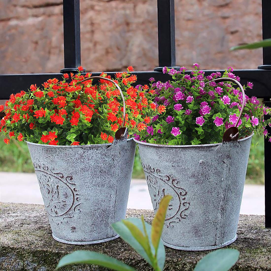 Foto 4 | Flores Artificiales Recutms, 8 Paquetes, Para Exteriores, Resistentes A Los Rayos Uv - Venta Internacional.