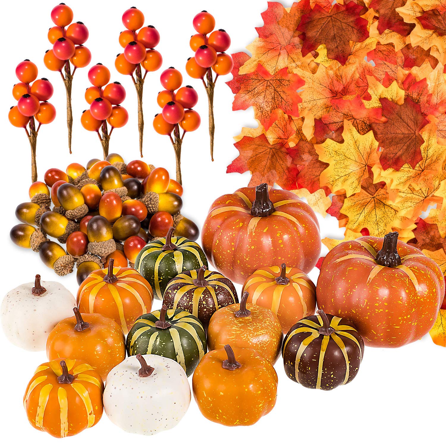 Foto 1 | Set De Hojas Artificiales De Arce Y Calabaza Whaline, 160 Unidades - Venta Internacional.