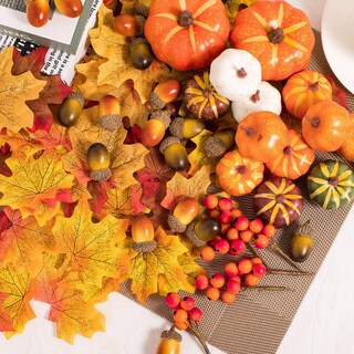 Foto 3 | Set De Hojas Artificiales De Arce Y Calabaza Whaline, 160 Unidades - Venta Internacional.