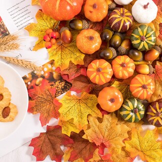 Foto 6 | Set De Hojas Artificiales De Arce Y Calabaza Whaline, 160 Unidades - Venta Internacional.