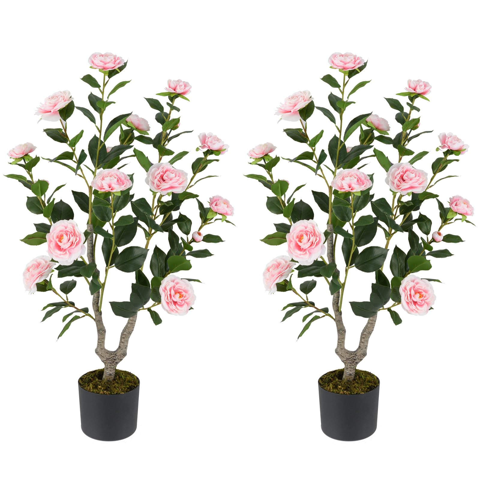 Foto 2 pulgar | Árbol De Camelia Artificial Goplus De 36 Pulgadas, Paquete De 2 Con Maceta, Rosa - Venta Internacional.