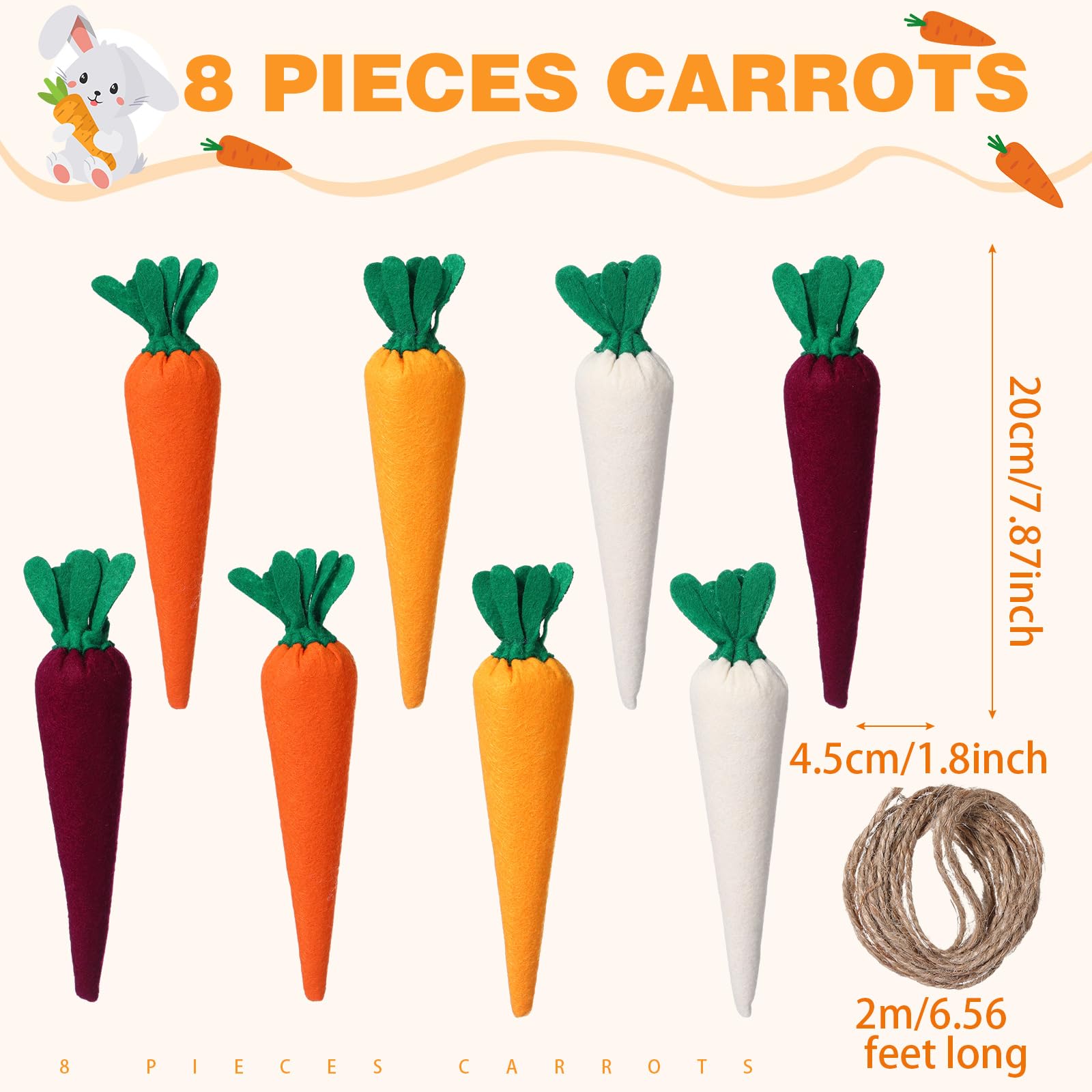 Foto 3 pulgar | Zanahorias de Pascua para Decoración Conejitos - Venta Internacional