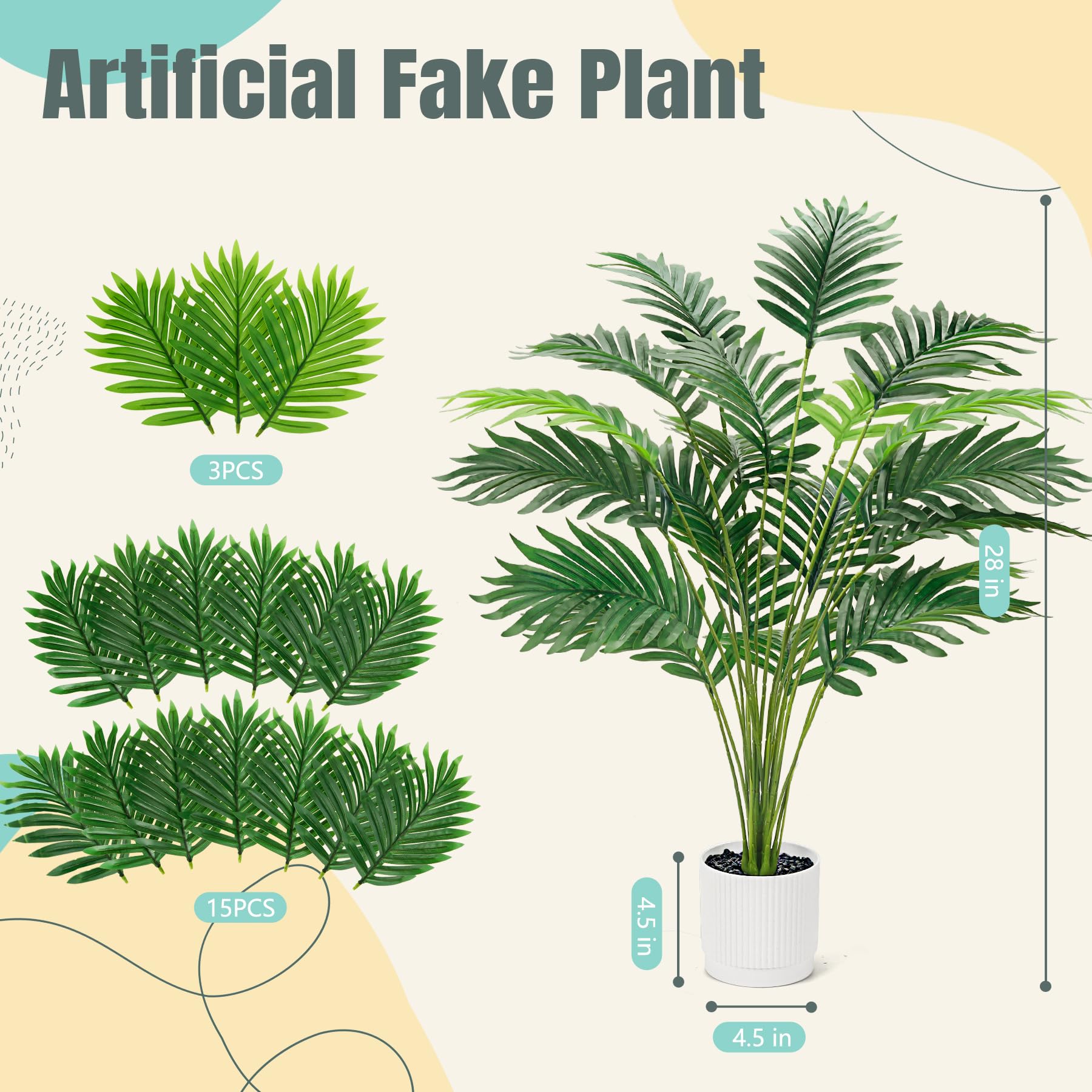 Foto 4 pulgar | Palmera Artificial con Maceta Der Rose 71 cm- Venta Internacional