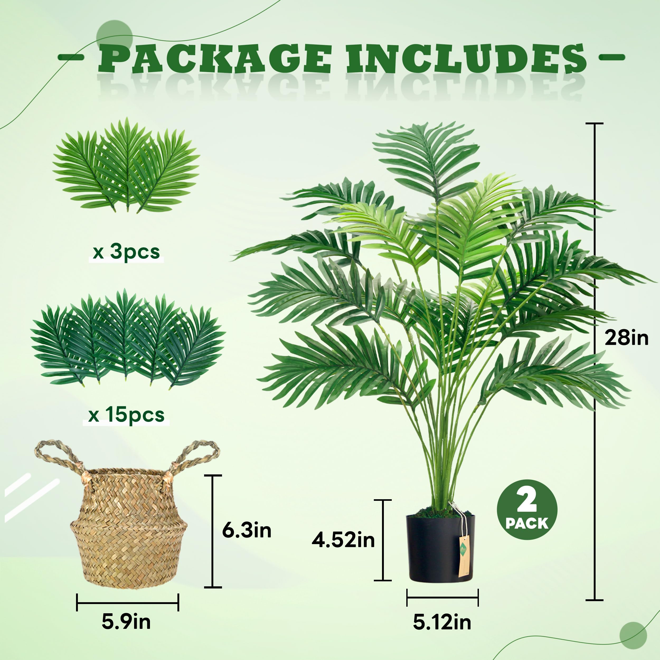 Foto 4 pulgar | Palmera Artificial Der Rose Areca con Cestas - Venta Internacional