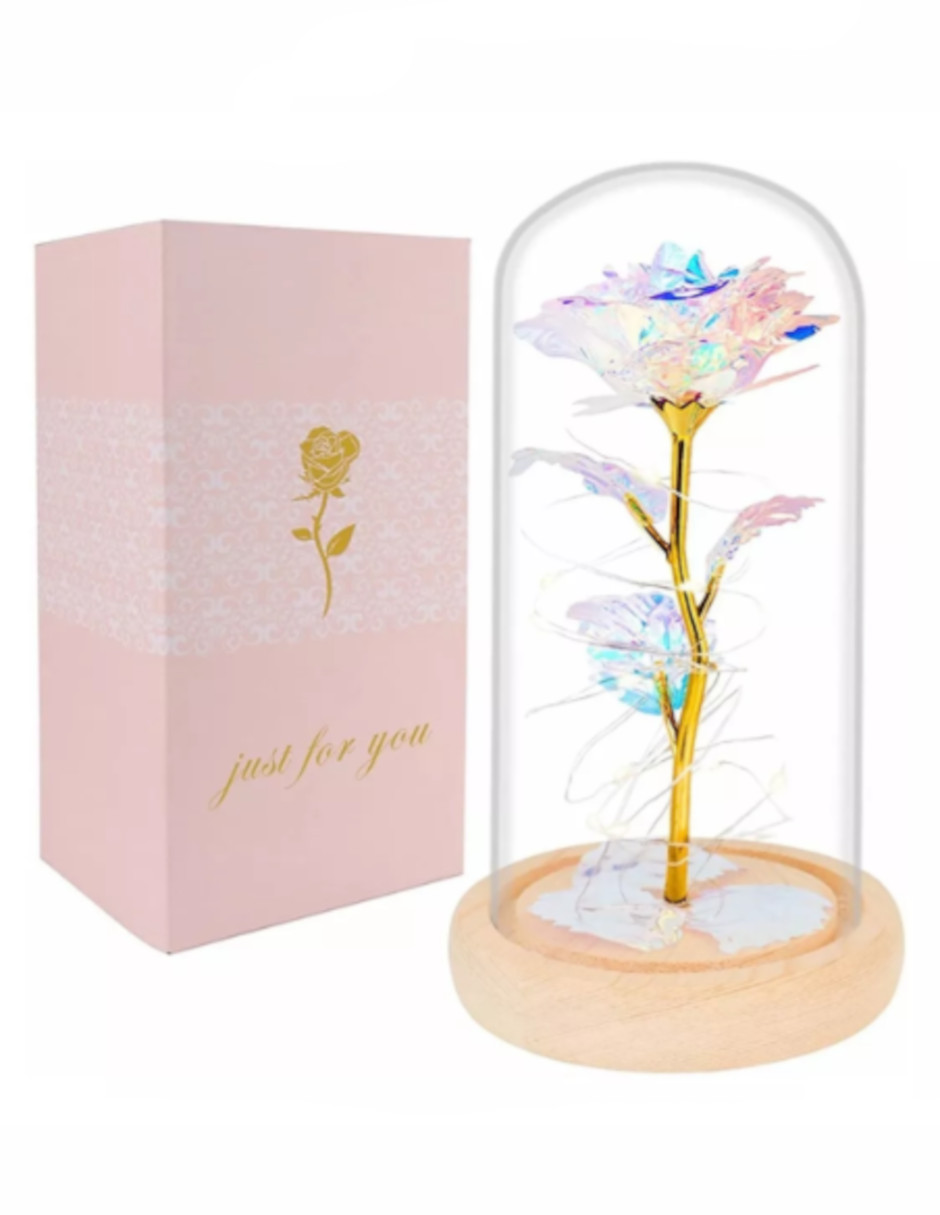 Foto 3 pulgar | Flor Eterna De Cristal Luz Led + Termo Güish Gratis
