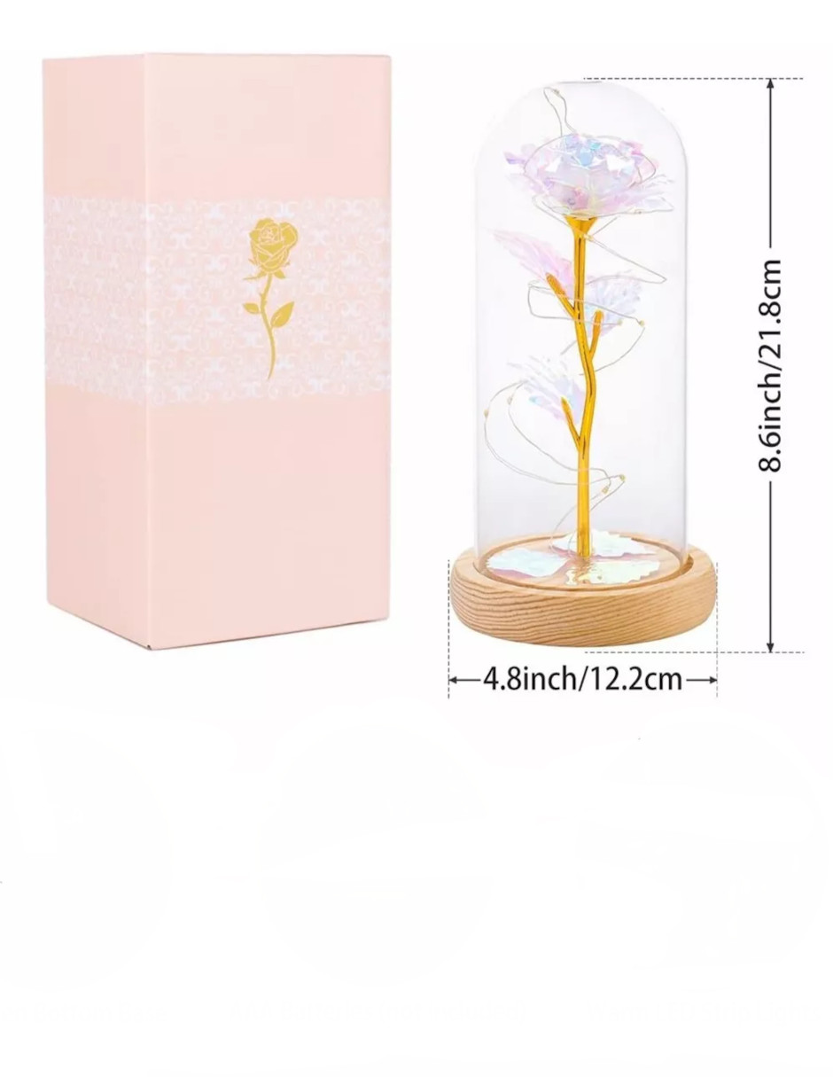 Foto 5 pulgar | Flor Eterna De Cristal Luz Led + Termo Güish Gratis
