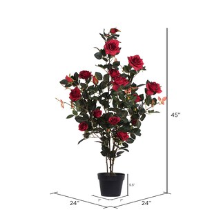 Foto 3 | Planta Artificial De Rosas Rojas Vickerman Everyday 45 Con Maceta - Venta Internacional.