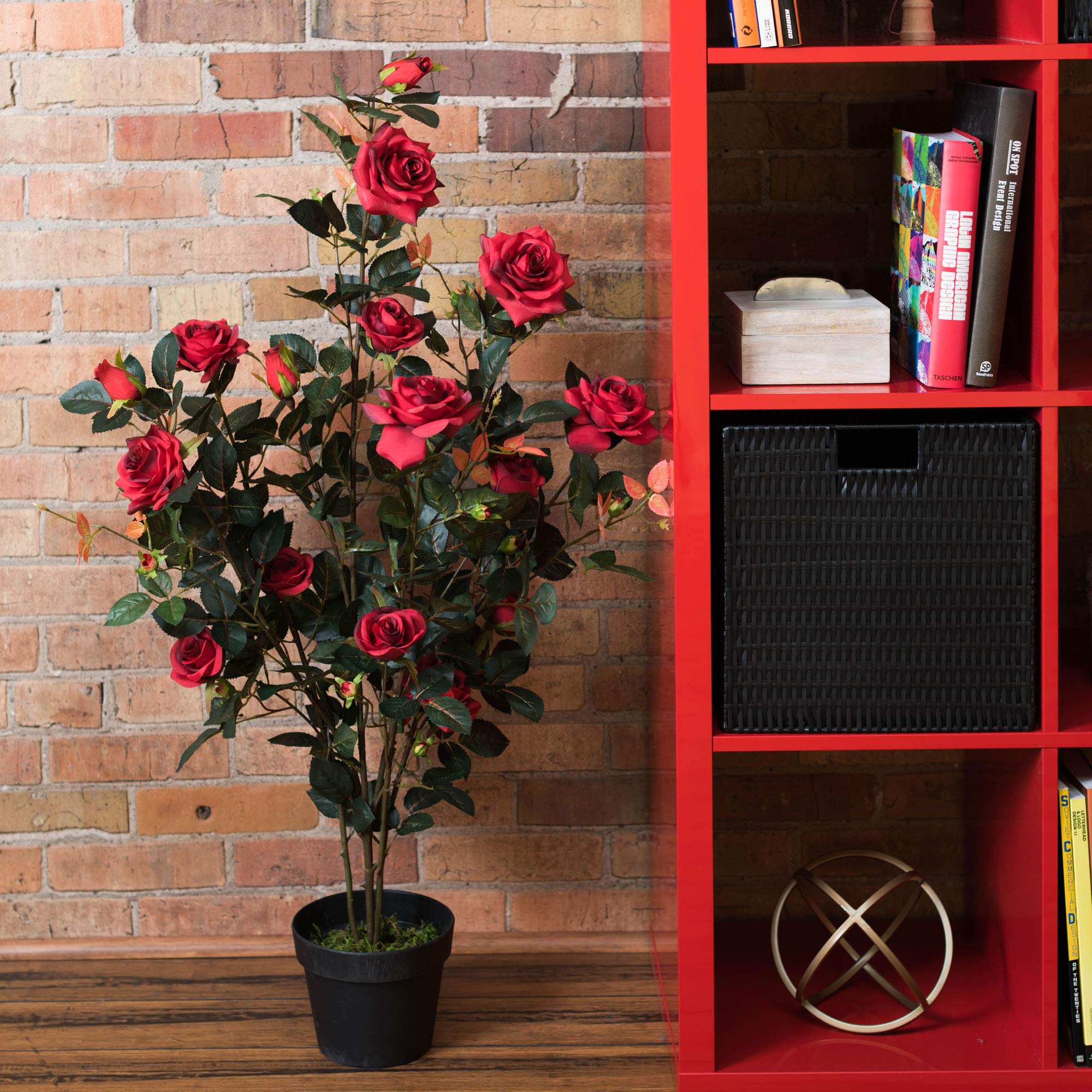 Foto 5 pulgar | Planta Artificial De Rosas Rojas Vickerman Everyday 45 Con Maceta - Venta Internacional.