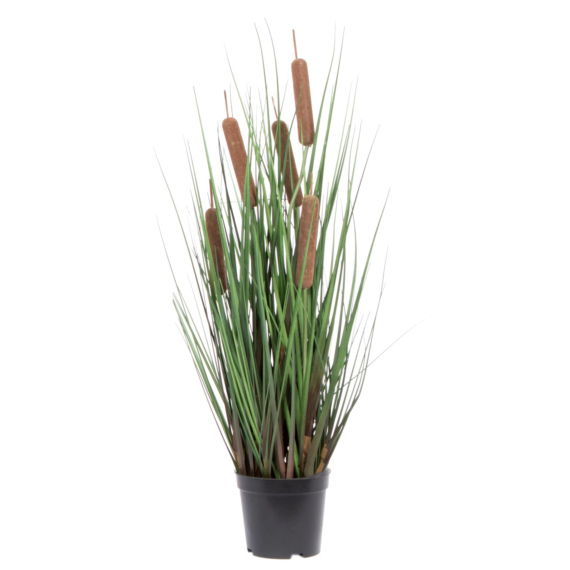Foto 2 pulgar | Hierba Verde Recta Artificial En Maceta De 24 Cm Con Maceta Negra - Venta Internacional.