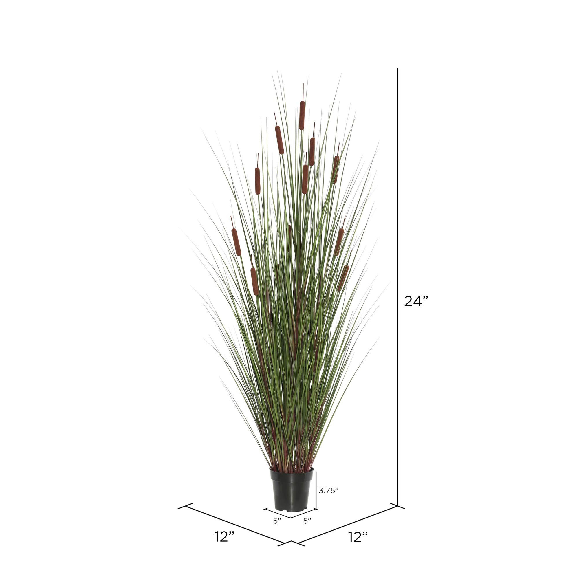 Foto 4 | Hierba Verde Recta Artificial En Maceta De 24 Cm Con Maceta Negra - Venta Internacional.