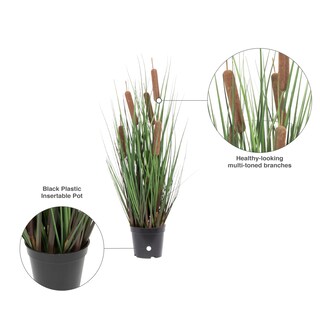 Foto 5 | Hierba Verde Recta Artificial En Maceta De 24 Cm Con Maceta Negra - Venta Internacional.