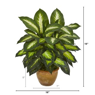 Foto 6 | Planta Artificial De Dieffenbachia Casi Natural Con Maceta De Cerámica - Venta Internacional.