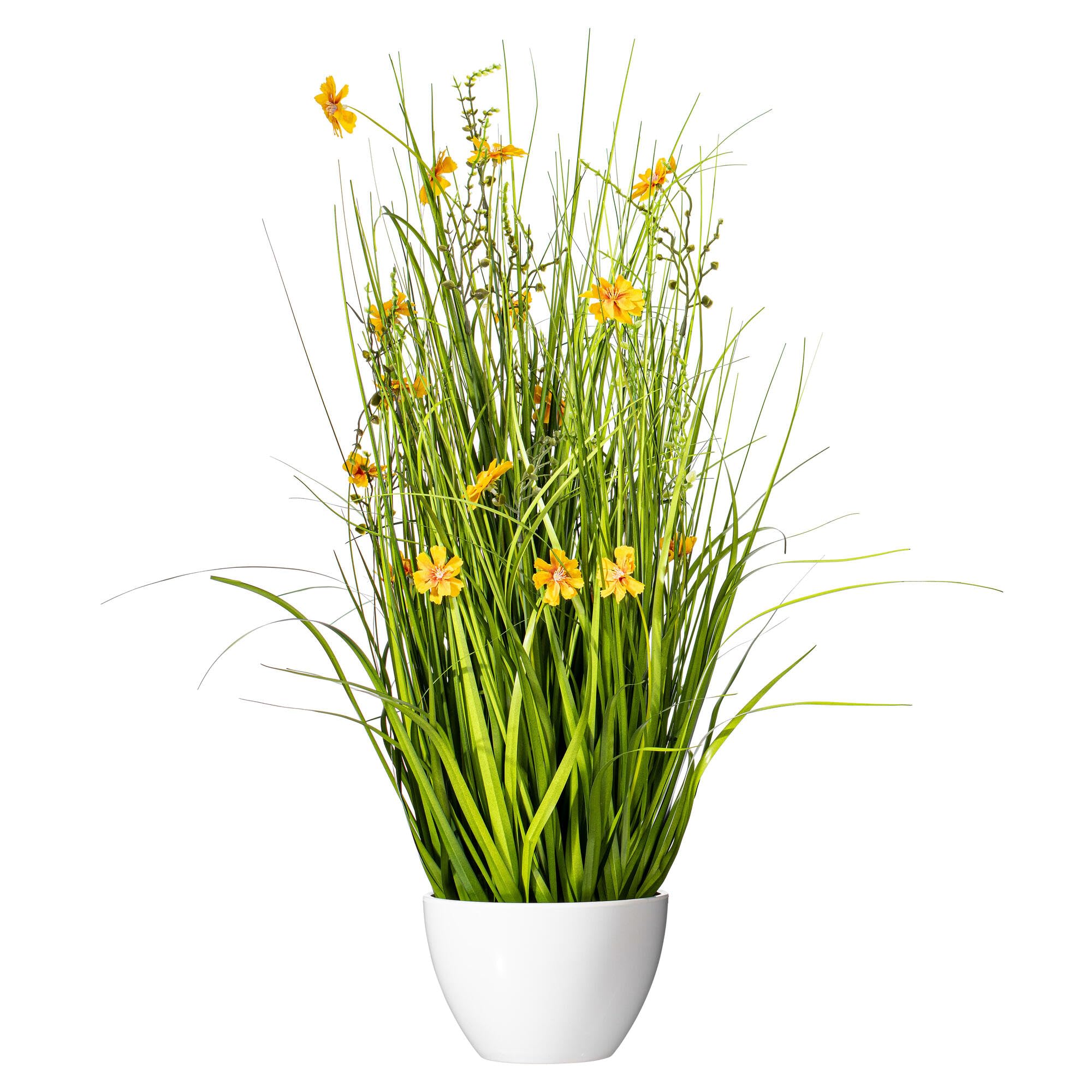 Foto 2 pulgar | Cosmos Amarillos Artificiales Y Hierba Verde En Maceta, 31 Cm, Vickerman - Venta Internacional.
