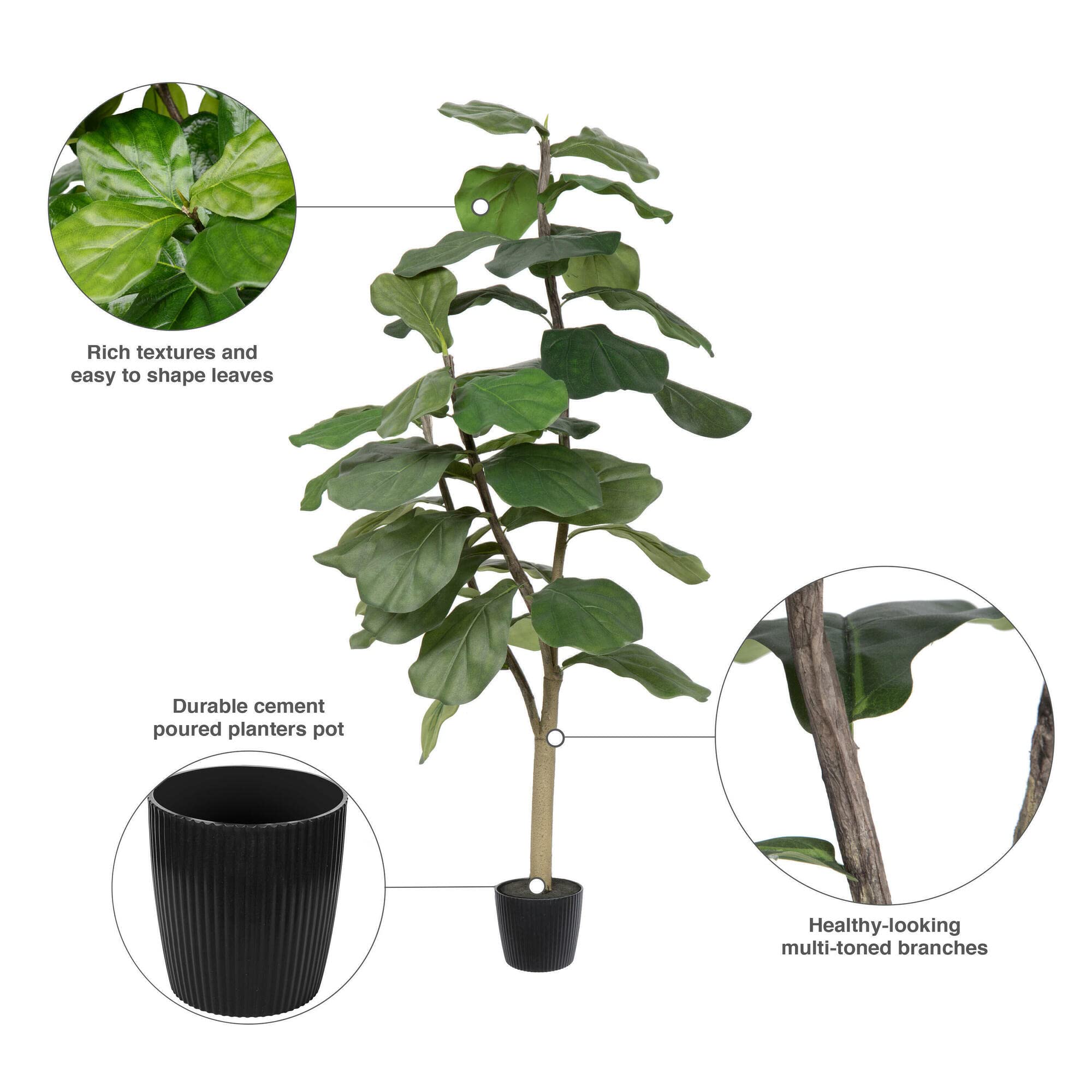 Foto 8 pulgar | Violín Artificial En Maceta Vickerman De 4 Pies Con 39 Hojas - Venta Internacional.