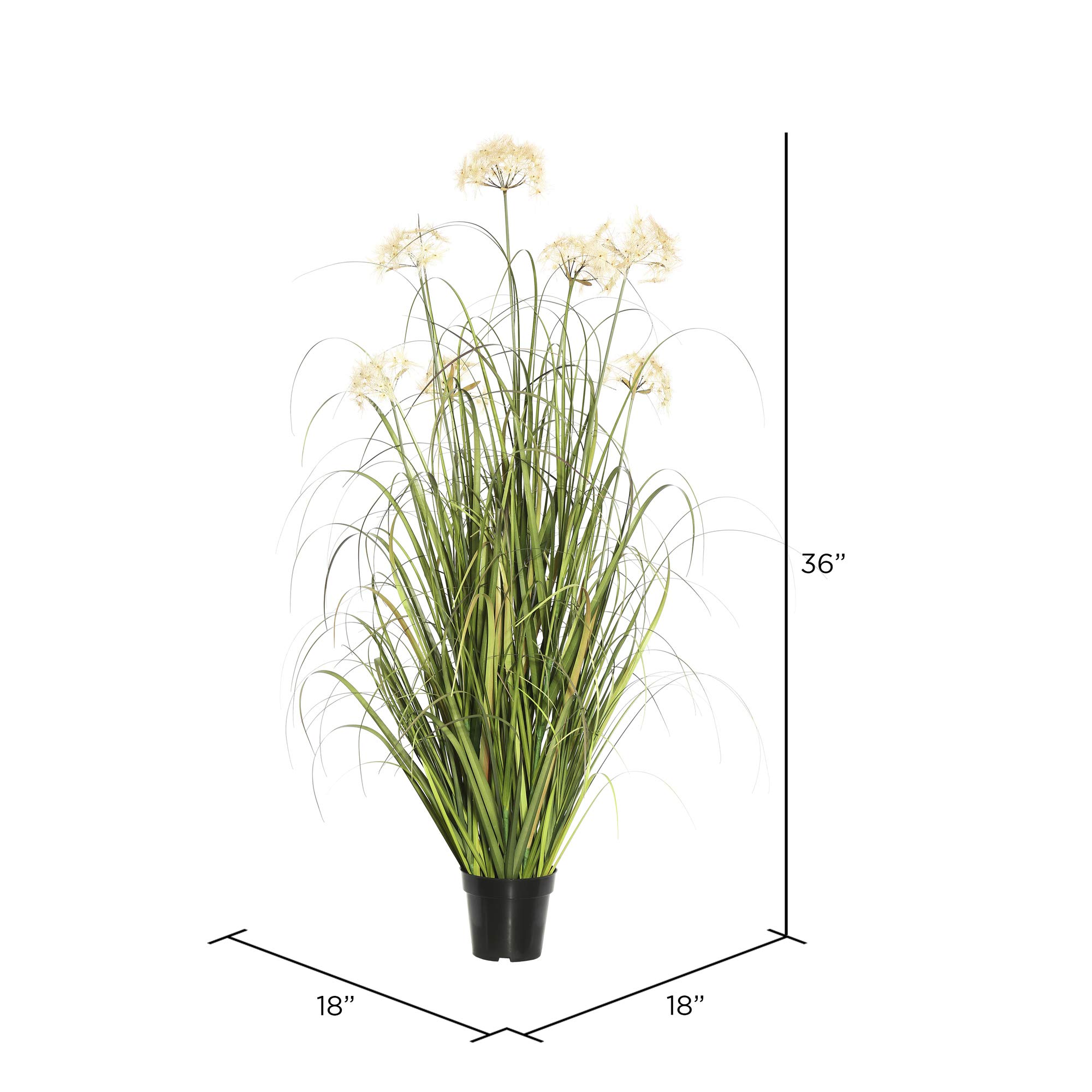 Foto 4 pulgar | Decoración De Césped Verde Artificial Vickerman En Maceta, 36 Cm, Con 4 Dientes De León - Venta Internacional.