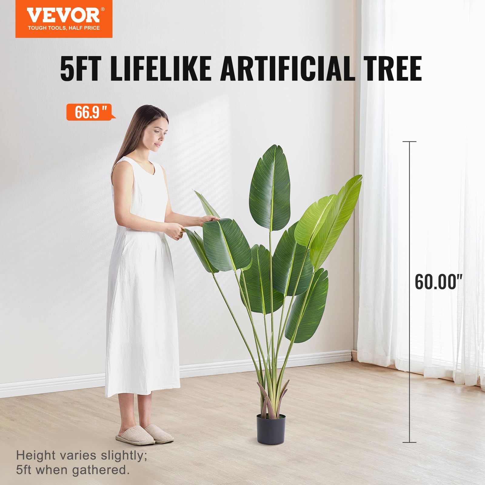 Foto 3 pulgar | Árbol Artificial Vevor Con Forma De Pájaro Del Paraíso, 150 Cm De Altura, Material De Polietileno - Venta Internacion