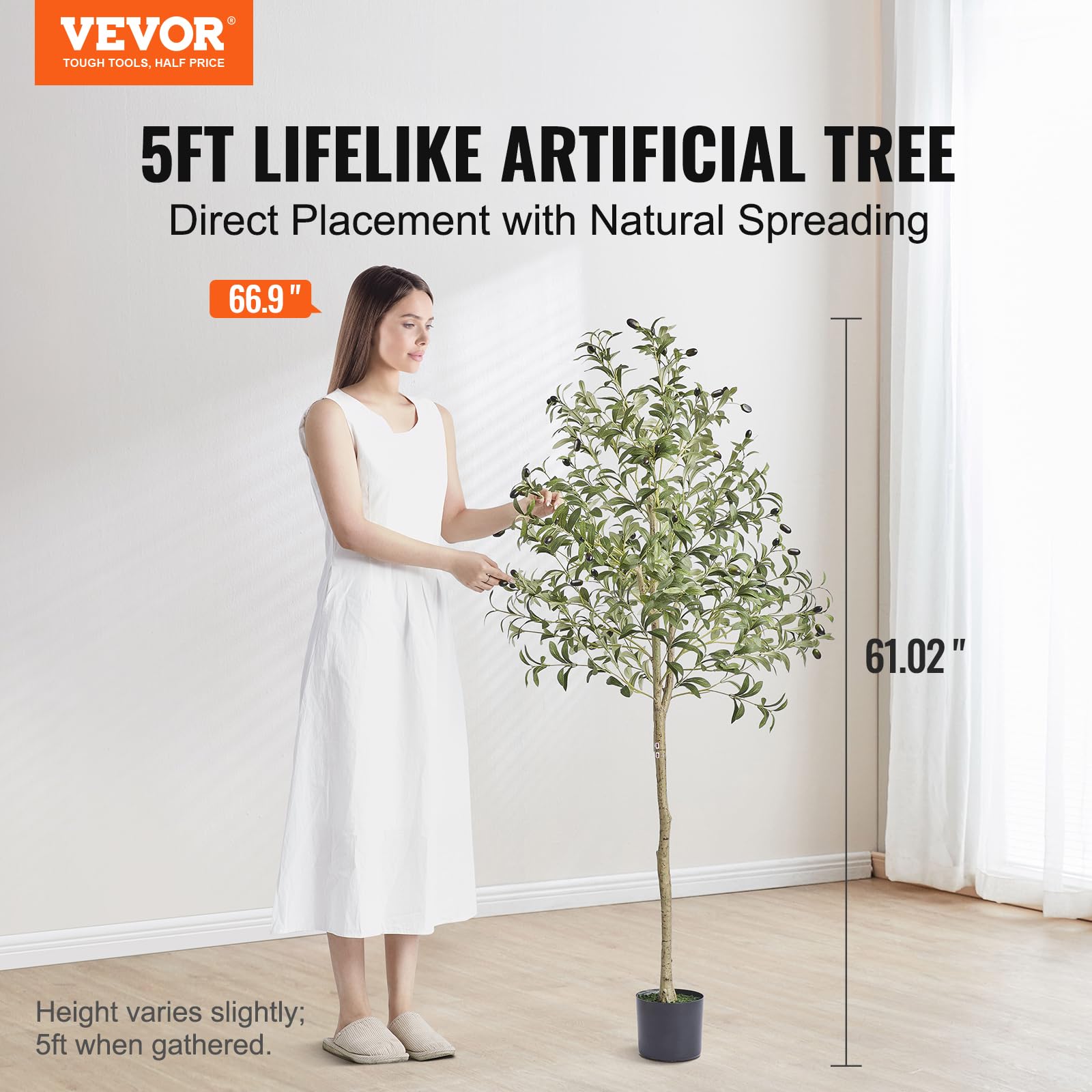 Foto 2 | Olivo Artificial Vevor De 150 Cm De Altura Con Material De Polietileno Seguro - Venta Internacional.