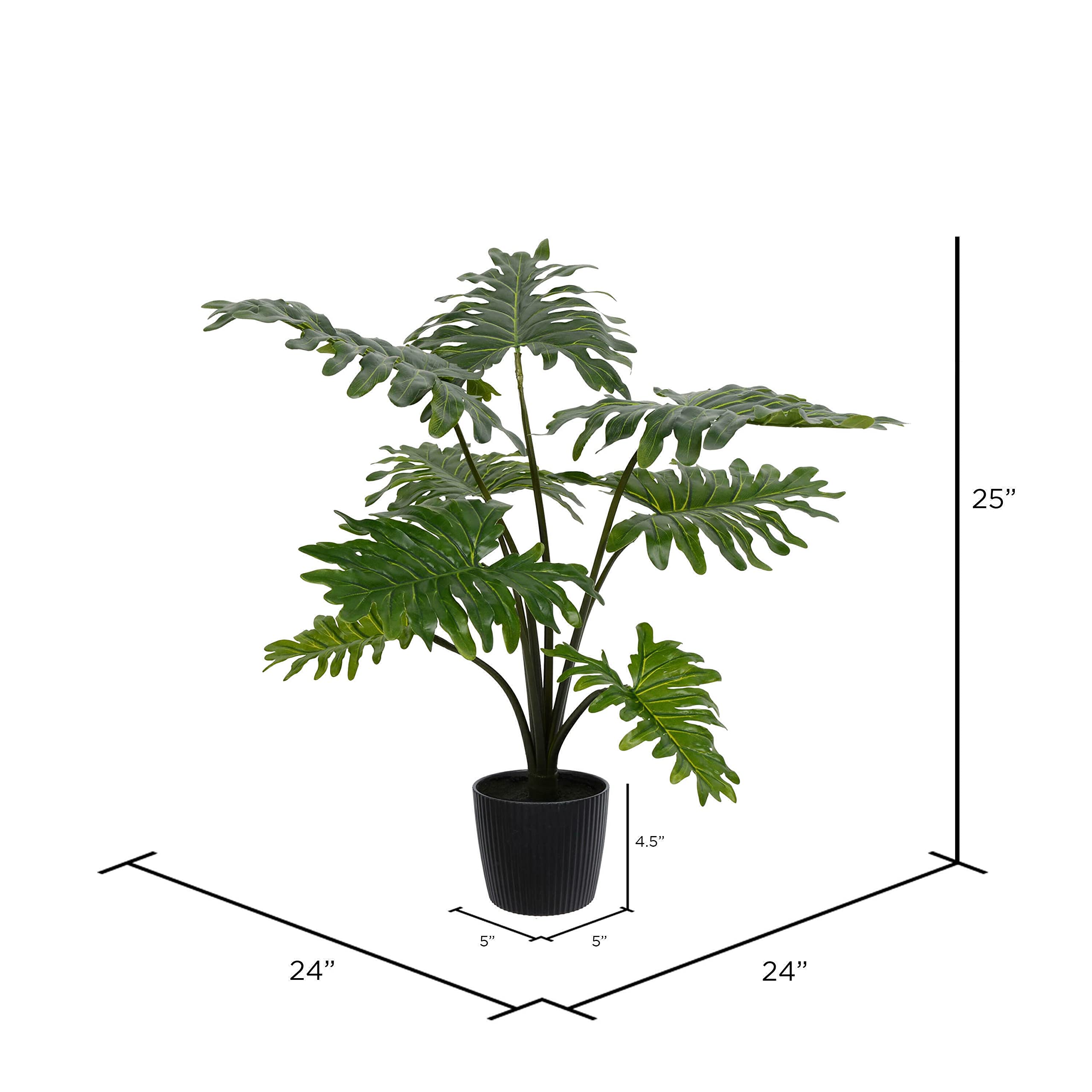 Foto 6 pulgar | Gran Filodendro Artificial Vickerman De 25 Cm De Alto, Color Verde - Venta Internacional.
